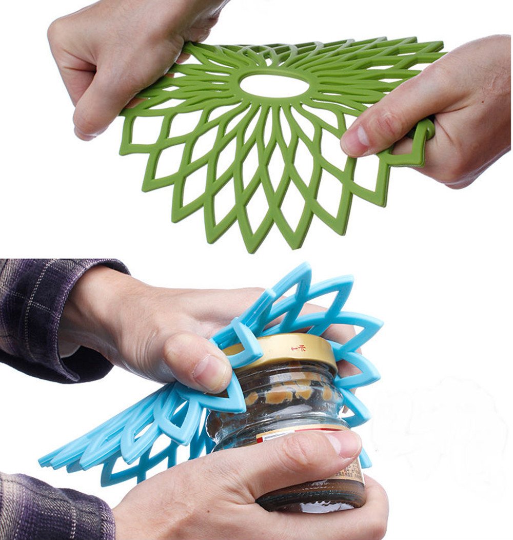 ME.FAN Silicone Trivet - Trivet Mat - Kitchen Hot Pads for Pots/Hot Dish Insulated Teapot Trivet Flexible Durable Non Slip Large Coasters 3 Set Grass Green