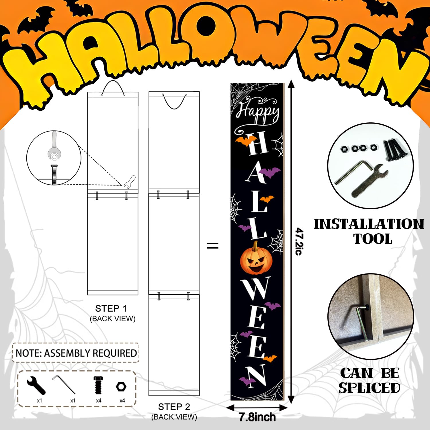 Halloween Pumpkin Porch Sign