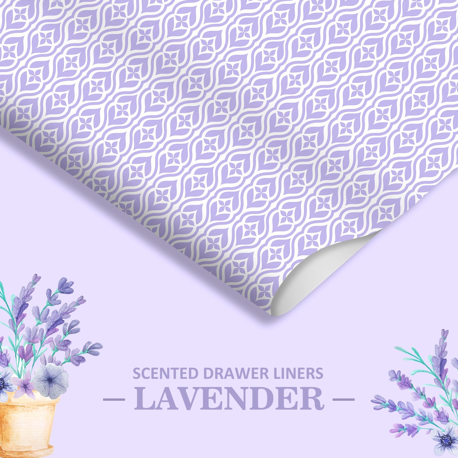 15 Sheets Drawer Liners for Dresser Lavender Scented Drawer Liners Drawer Paper Liner 14.3x19.5 Inch Sheets Scented Paper Sheets for Closet Drawers (Lavender)