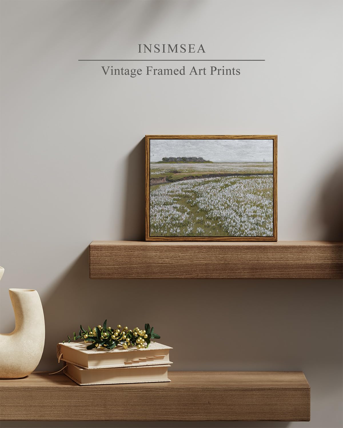 InSimSea Framed Canvas Wall Art Room Eclectic Decor  Classical Scenery Painting Canvas Art Wall Decor  Home Office Living Room Bathroom Wall Decor Home Decor 8x10in