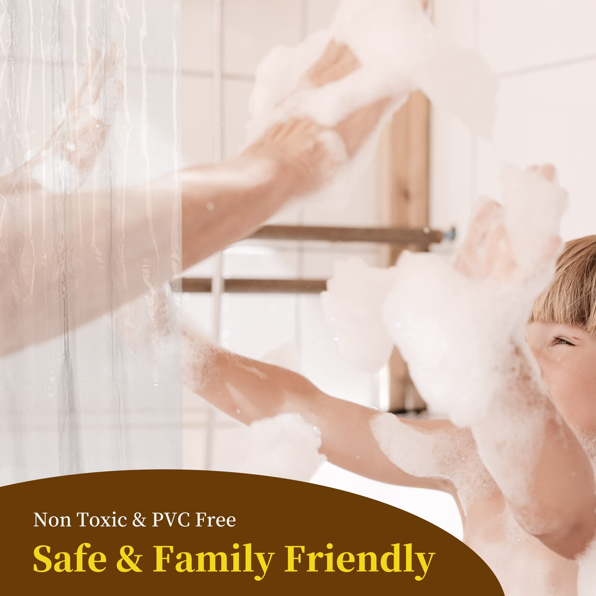 Barossa Design Clawfoot Tub Shower Curtain With 12 Magnets - 36 Metal Hooks Included, 180'' W X 70'' H Wrap Around, Waterproof P