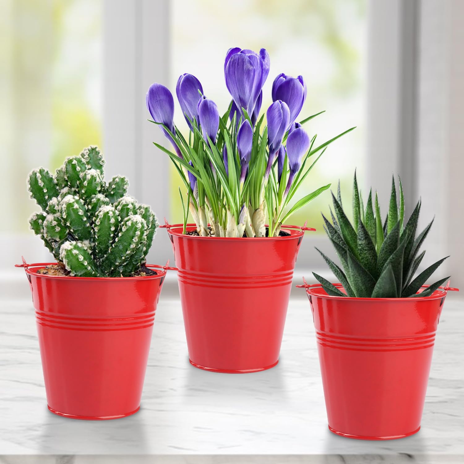 15 Pack 4 Inch Red Iron Pail, Metal Buckets With Handle, Easter Bucket,Pencil Holder And Flower Pots, Used To Carry, Store, Or E