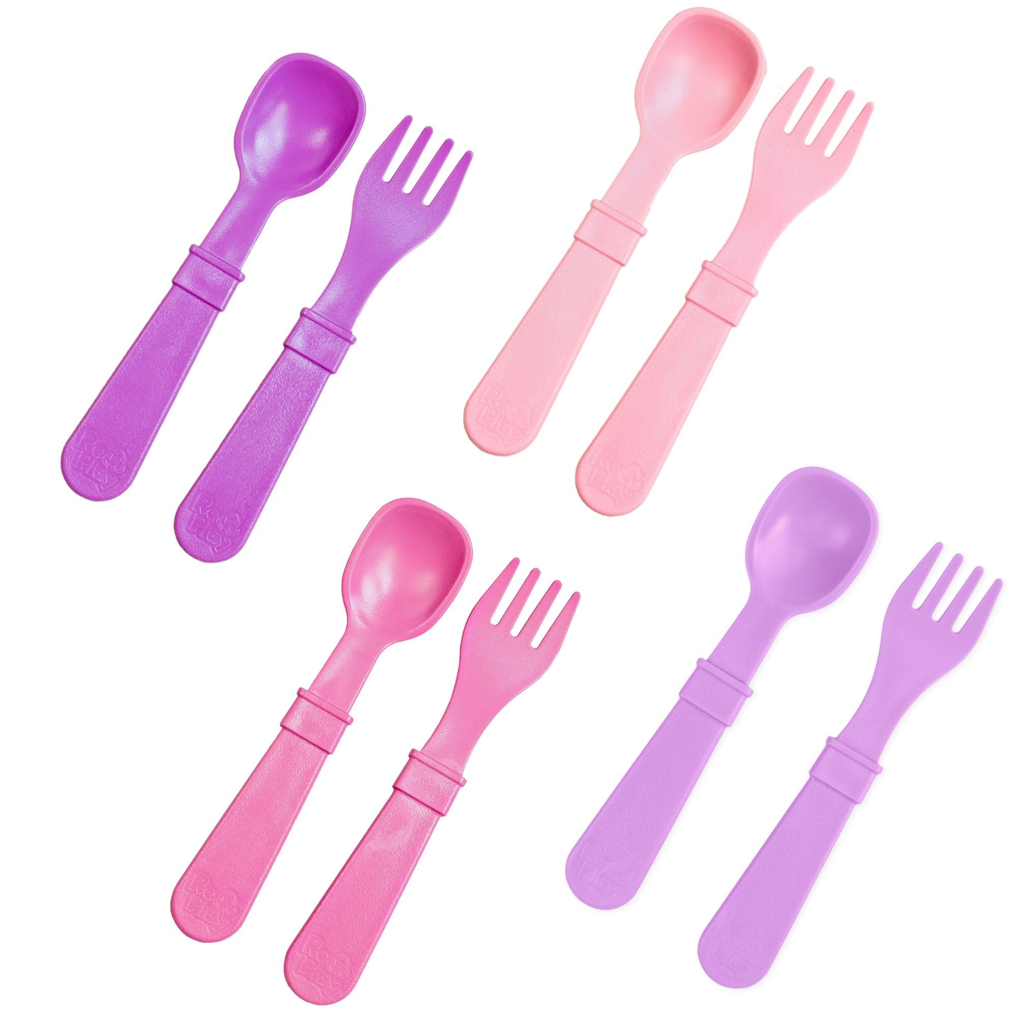 RE-PLAY Made in USA 8pk Toddler Feeding Utensils Spoon and Fork Set  Made from BPA Free Eco Friendly Recycled Milk Jugs - Virtua