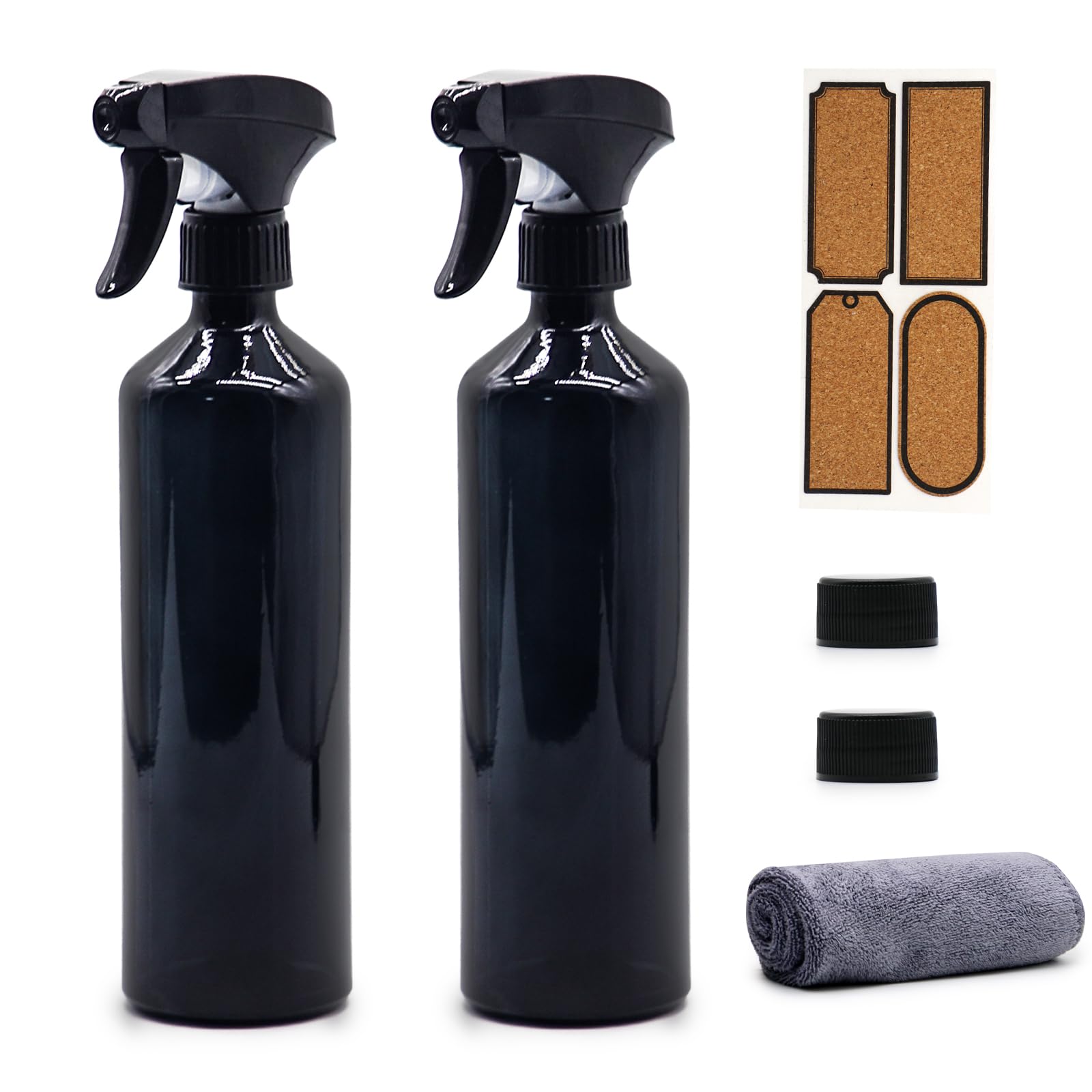 Offidix Glass Spray Bottles,16 Oz/0.48L Refillable Spray Bottle For Cleaning,Hair,Essential Oils,Plants,Adjustable Nozzle For Fi