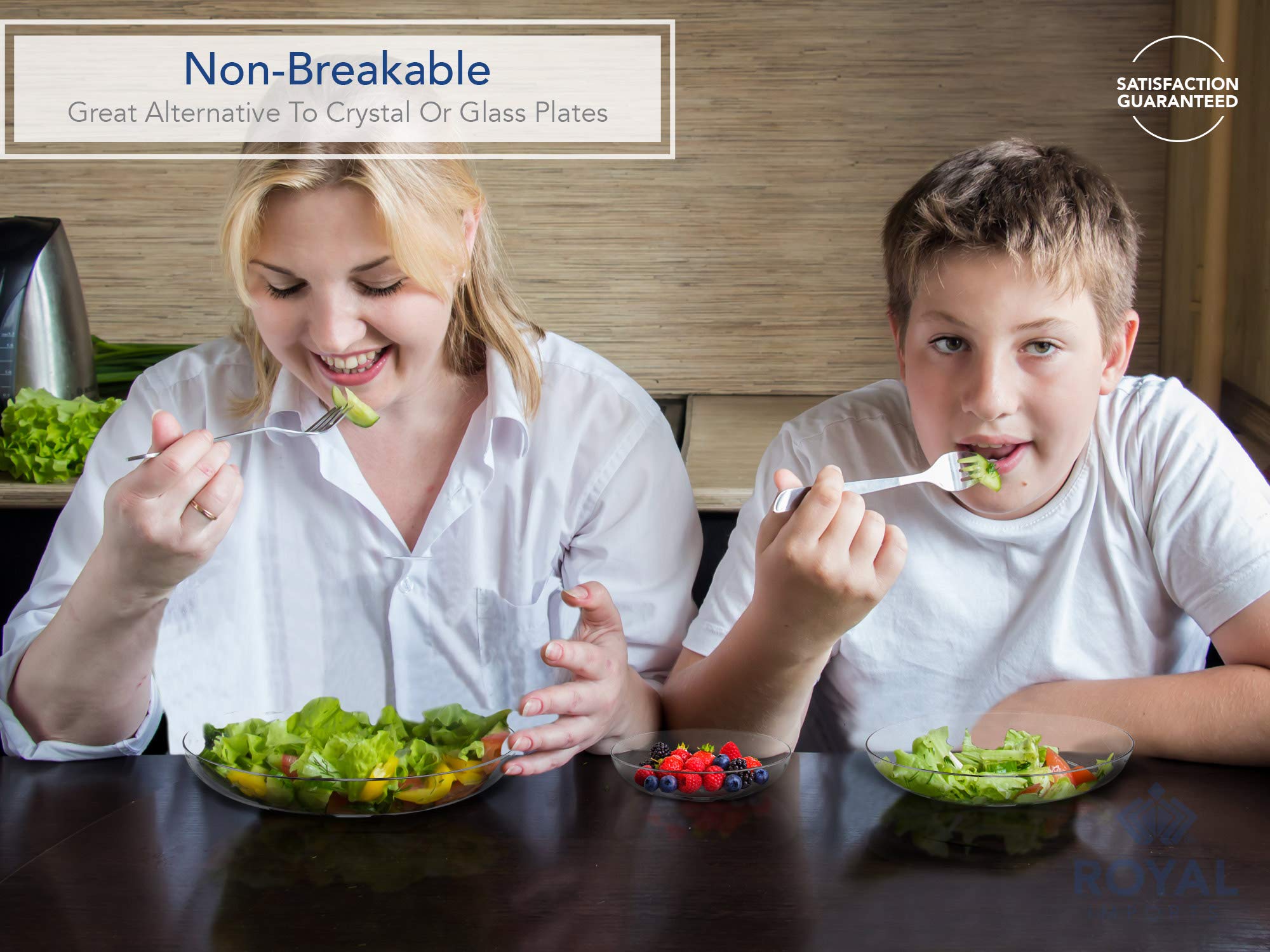 Royal Imports 9'' Clear Plastic Saucer Plant Drip Tray, Low Pie Plate, Floral Flower Dish, Wedding, Party, Home And Holiday Deco