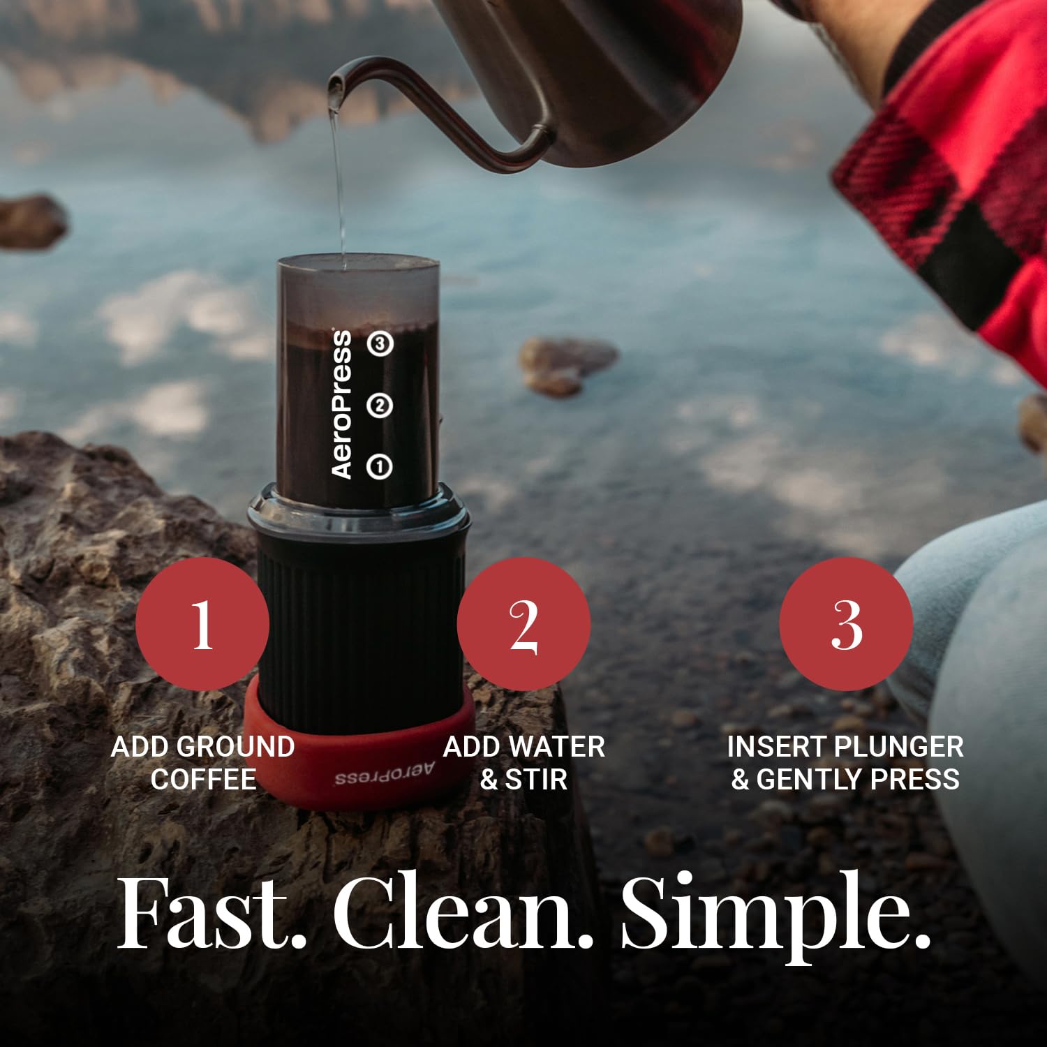 Aeropress Go Travel Coffee Press Kit - 3 In 1 Brew Method Combines French Press, Pourover, Espresso - Full Bodied Coffee Without