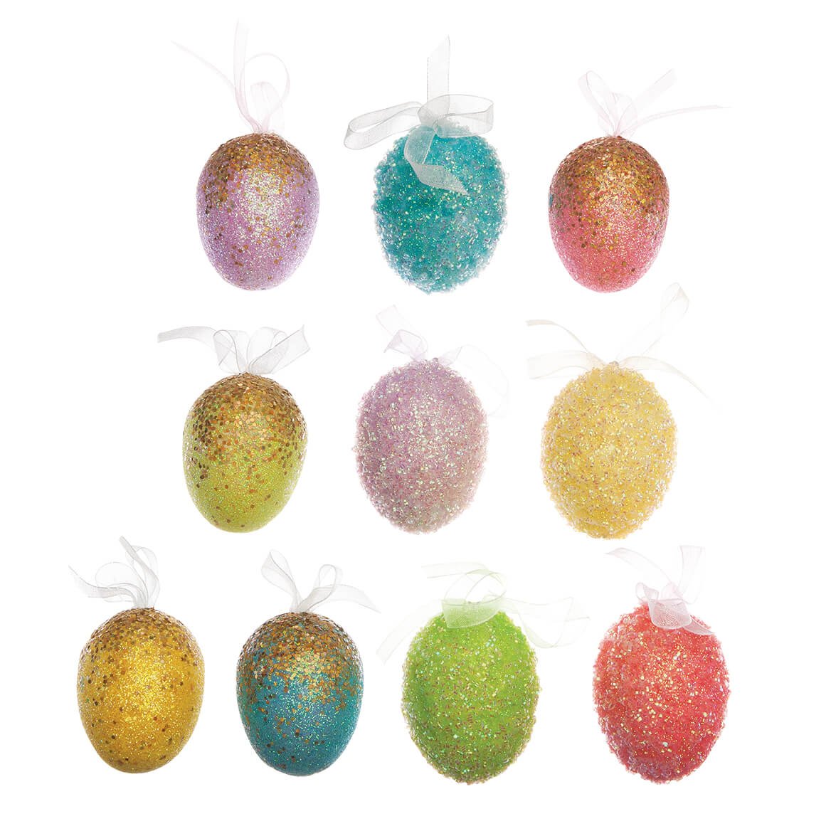 Easter Egg Hanging Ornaments, Set of 10, Dazzling Spring D  cor