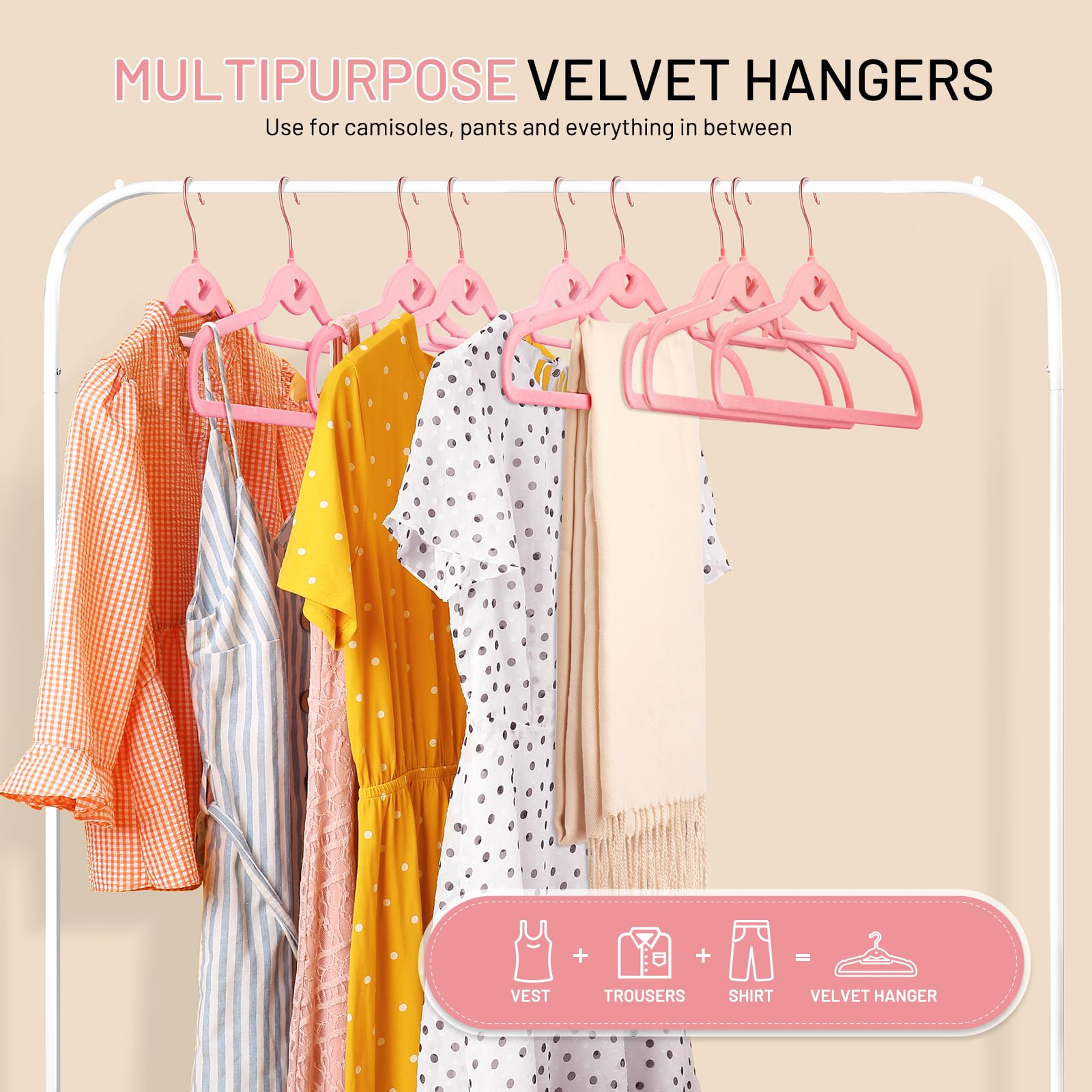 Velvet Hangers 30 Pack, Stopklas Pink Clothes Hangers Non Slip Felt Hangers With 360 Swivel Hook, Thin Hangers Space Saving, Hea