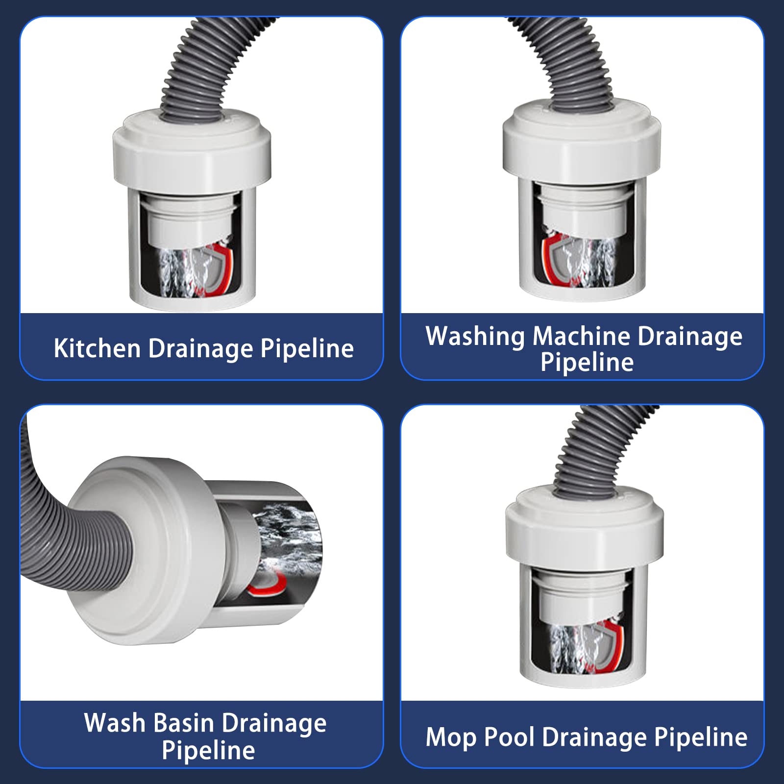 Fuvautu Drain Pipe Sealing Ringsss,Drainer For Kitchen Sink,Kitchen Mop Pool Drain Hose Seal,Washing Machine Drain Hose Seal,Sin