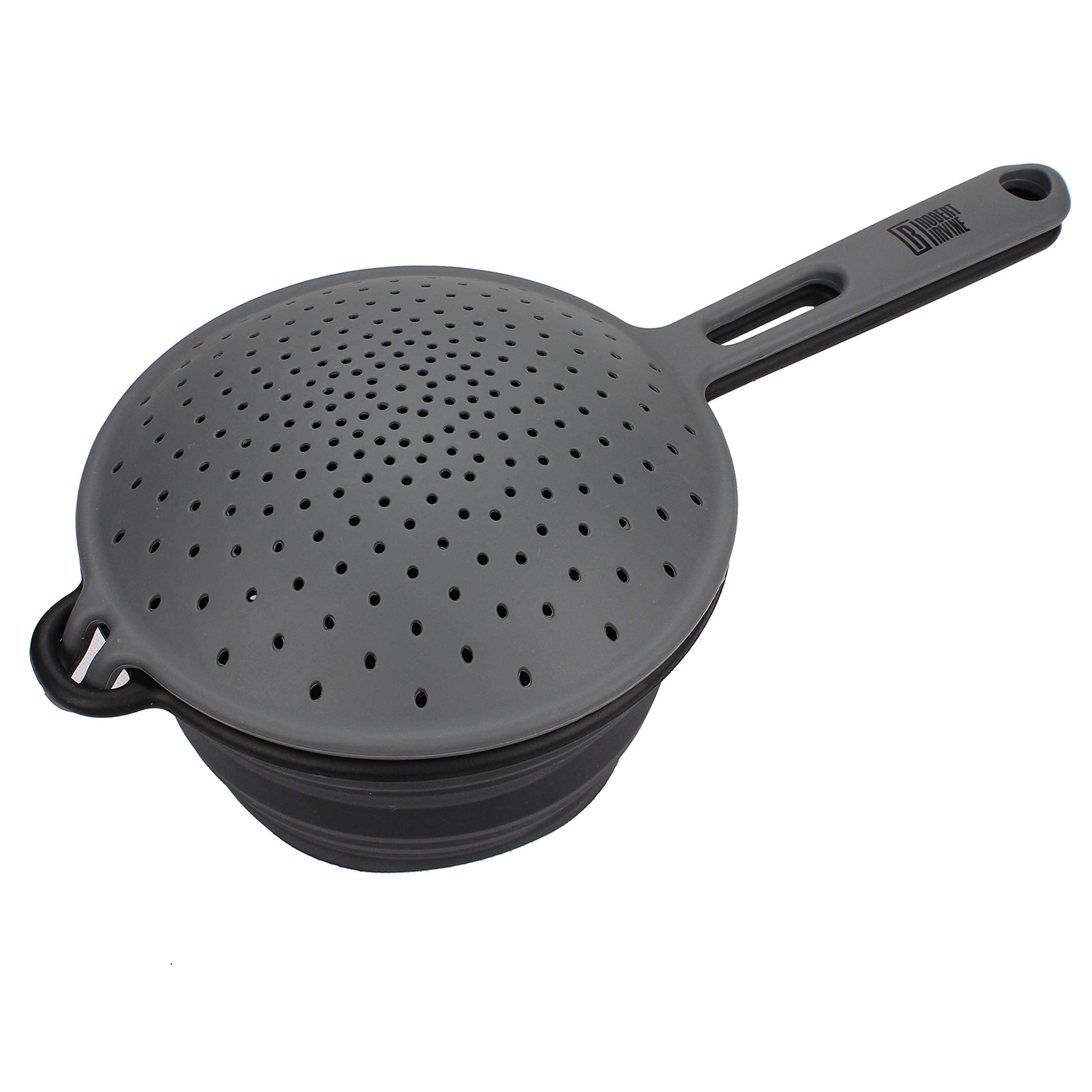 Cambridge Robert Irvine 2-In-1 Collapsible Colander, 0, Black