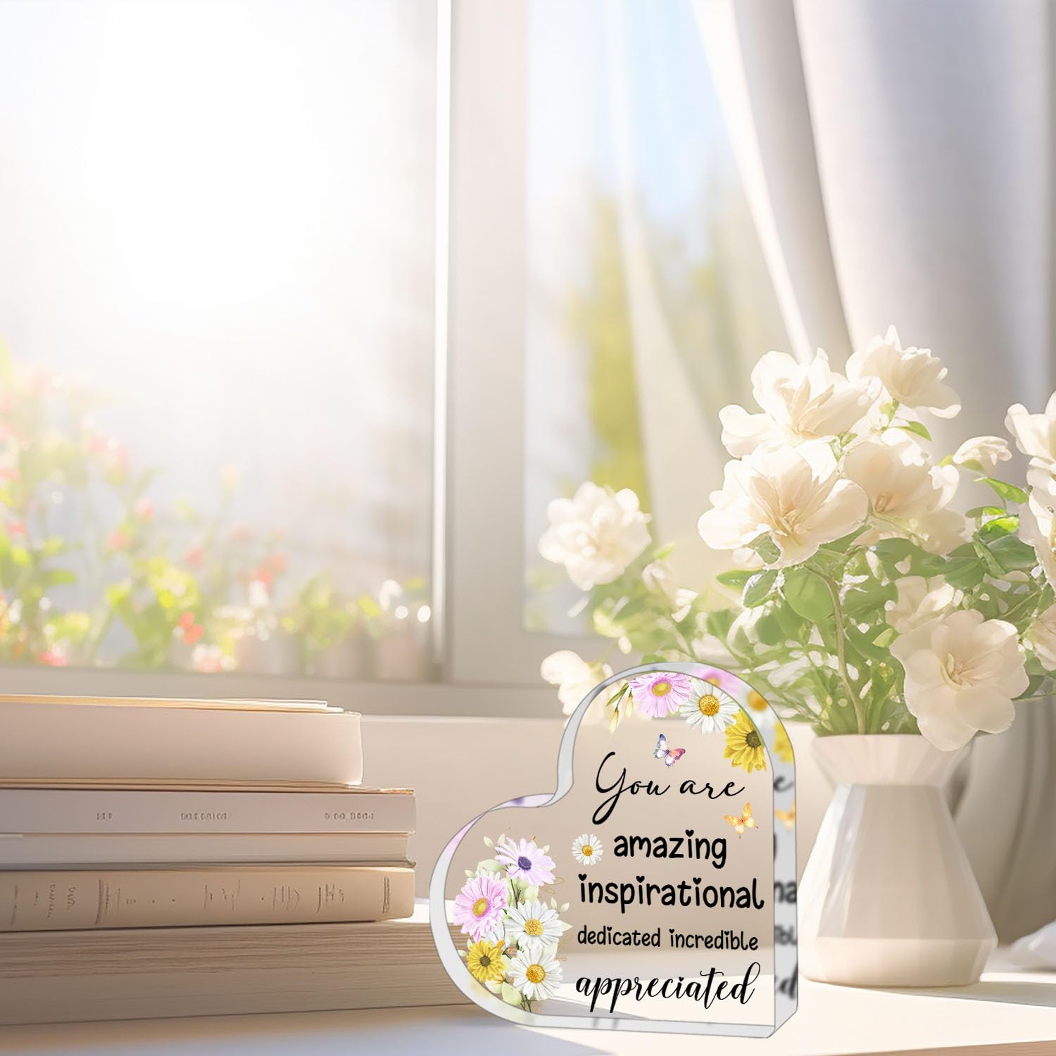 Positive Decor Motivational Gifts, You're Amazing Sign Inspirational Encouragement Gifts for Friend Coworker, Positive Cheerful