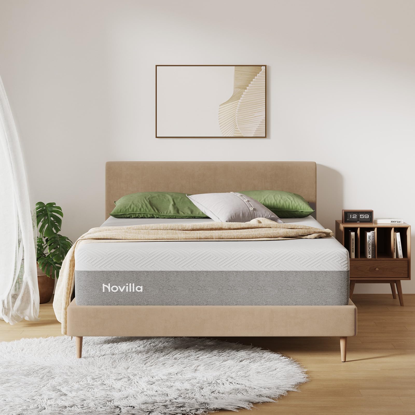 Novilla Full Mattress, 12 Inch Gel Memory Foam Full Size Mattress for Cool Night & Pressure Relief, Medium Plush Feel with Motio