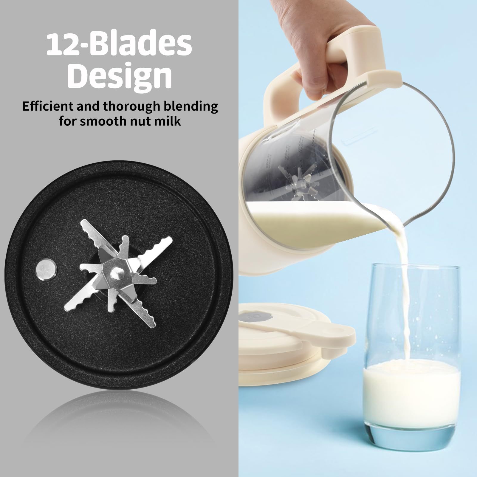 Automatic Nut Milk Maker, 8 In1 40Oz Soybean Milk Machine For Homemade Almond, Oat, Soy, Coconut, Plant-Based Milk And Non Dairy