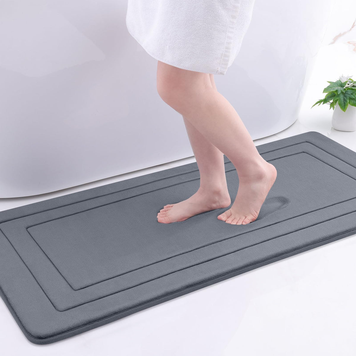 Arotive Memory Foam Bathroom Rug Mat 47X20, Ultra Soft And Absorbent Bath Mat, Machine Wash Dry, Comfortable Bath Rug Carpet For