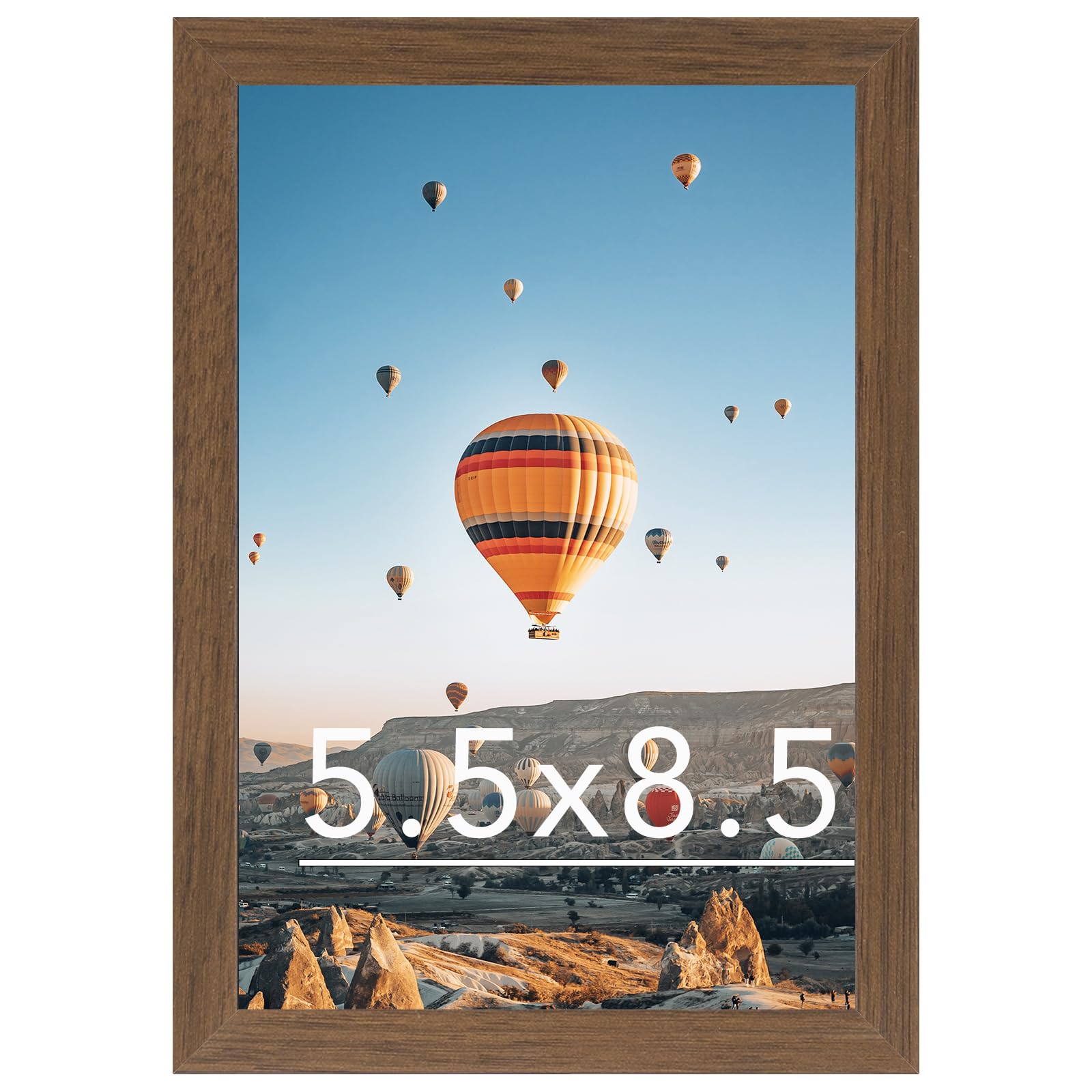JCJMY 5.5x8.5 Picture Frame Brown for Wall Hanging or Tabletop, Wall Mounting Horizontally or Vertically, 5.5 x 8.5 Wall Gallery