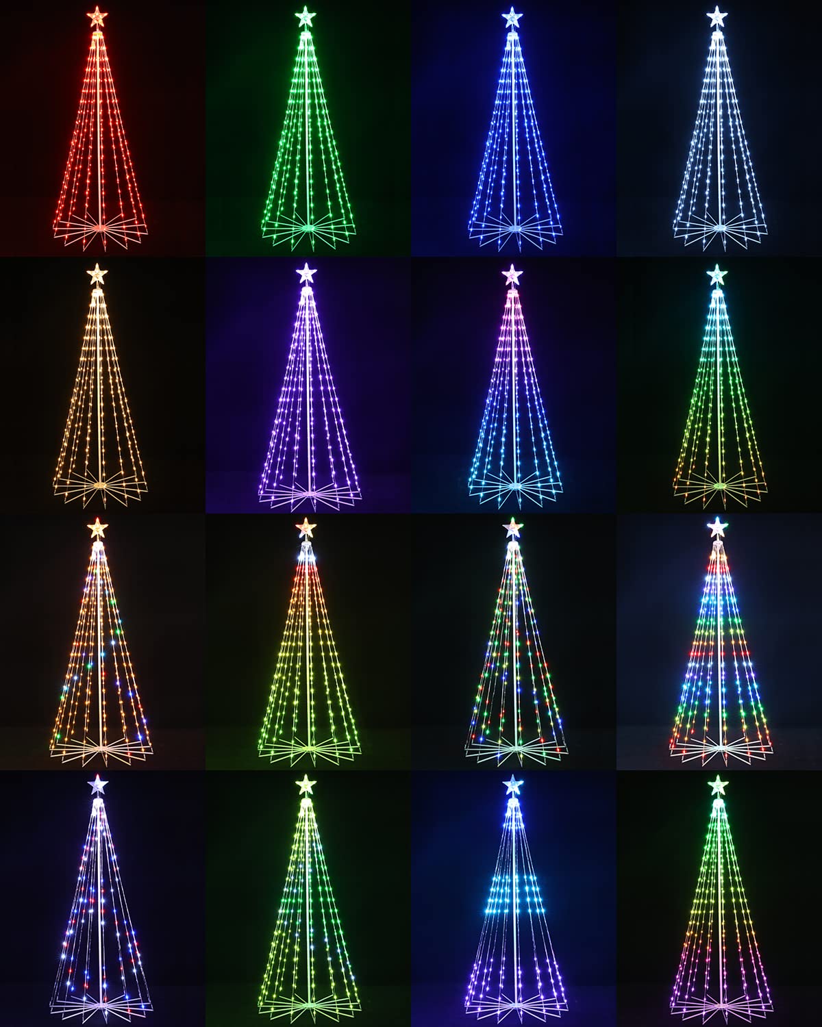 Joomer Christmas Tree Star Lights, 6FT 265LED Smart Orange Purple Light with Remote Timer Music Sync Bluetooth App Controlled RG