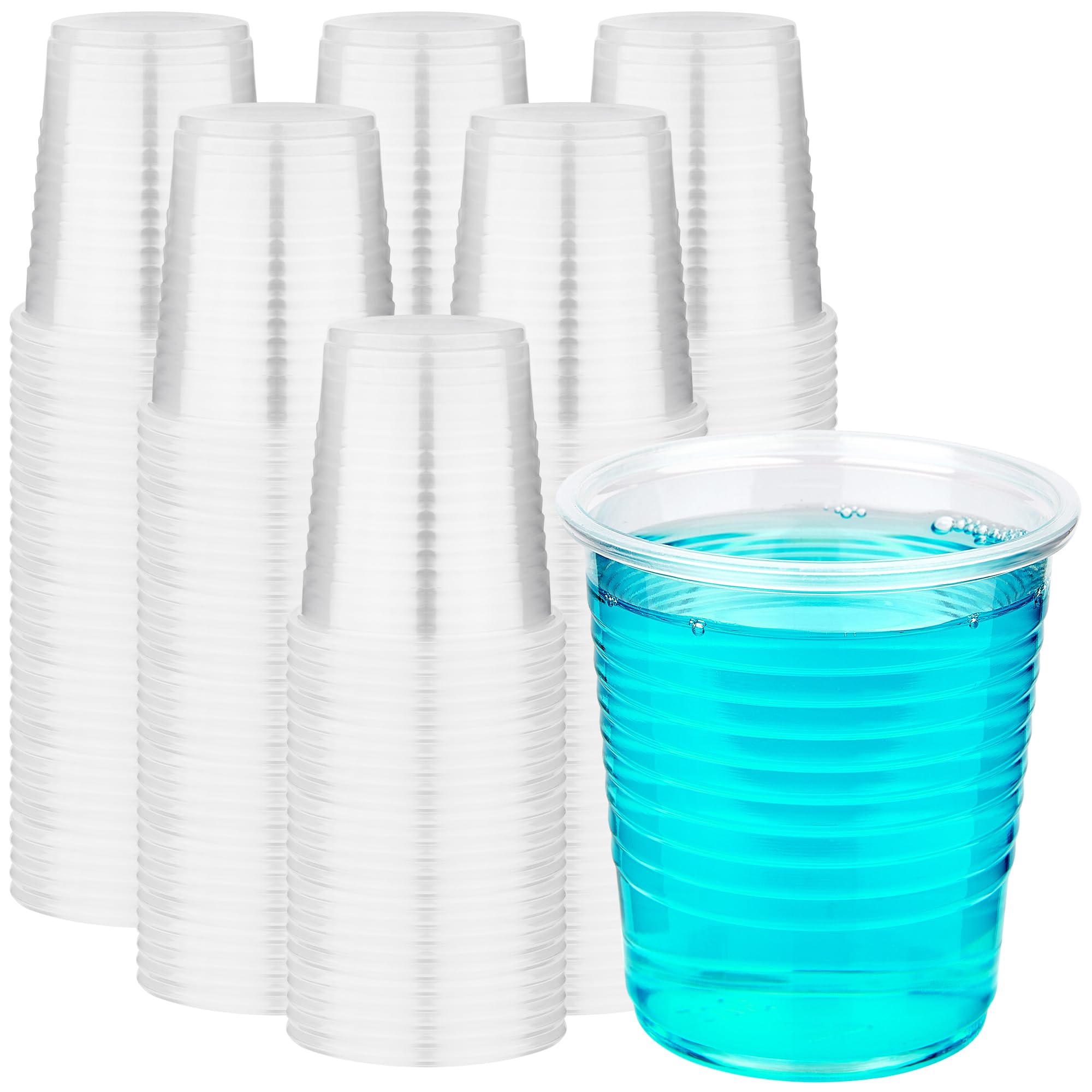 RACETOP 100 Pack 3 oz Plastic Cups, Clear Disposable Plastic Cups Bulk, Cold Drinking Party Cup, Transparent for Wedding, Thanks