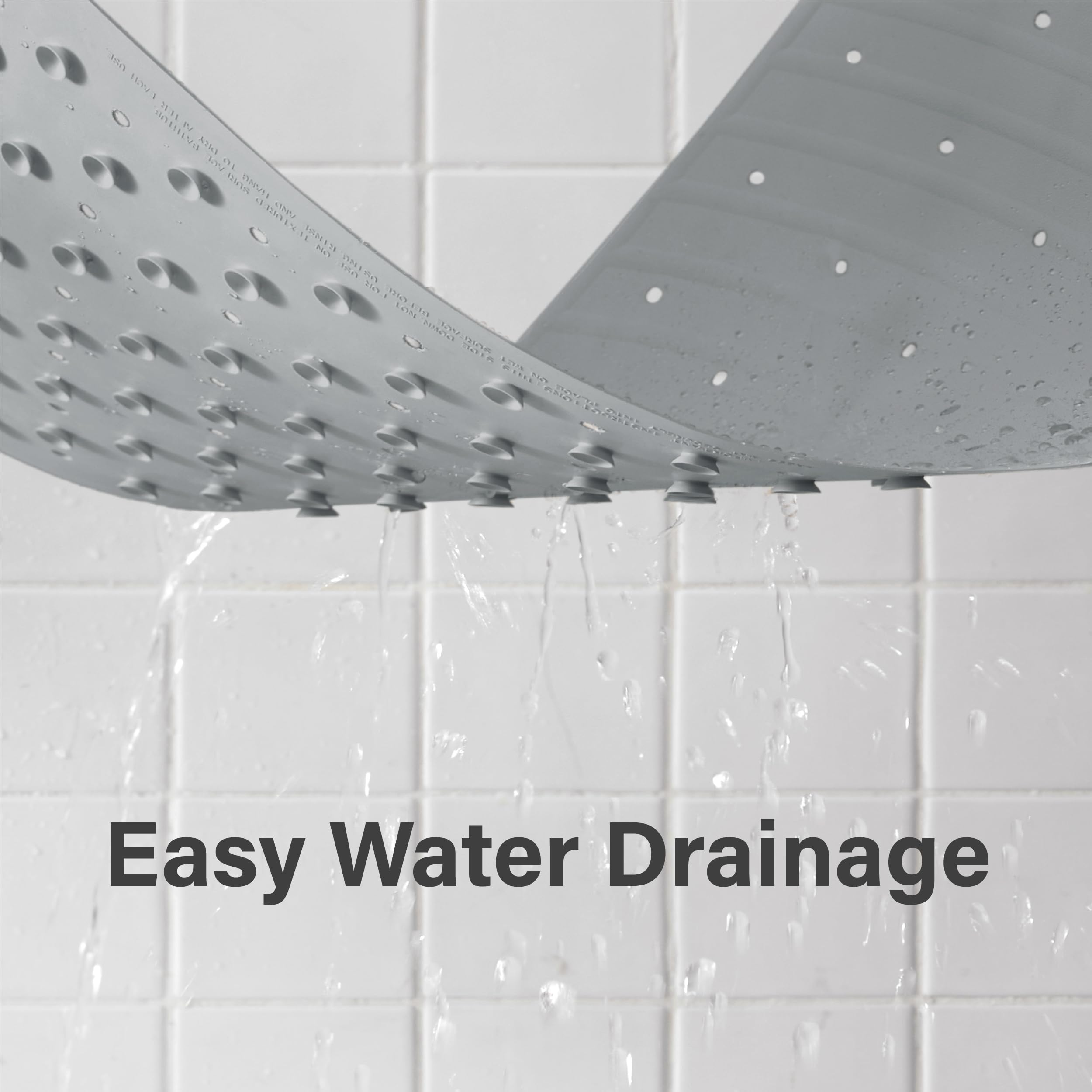 Selfsuite Extra Long Rubber Bathtub Mat, Non-Slip Shower Tub Mat, 39X16 Inch, Bath Tub Floor Mat With Suction Cups And Drainage