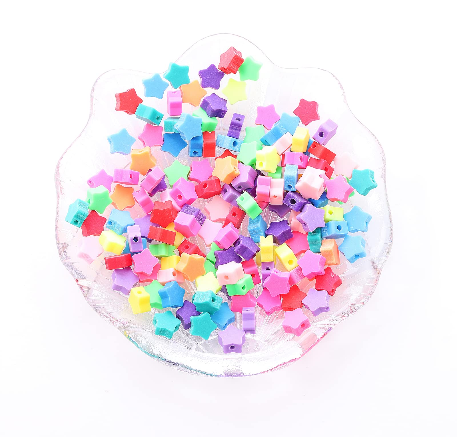 100Pcs Star Polymer Clay Spacer Beads For Women Girls Jewelry Making Diy Bracelet Necklace Hair Clip Accessories (Star)