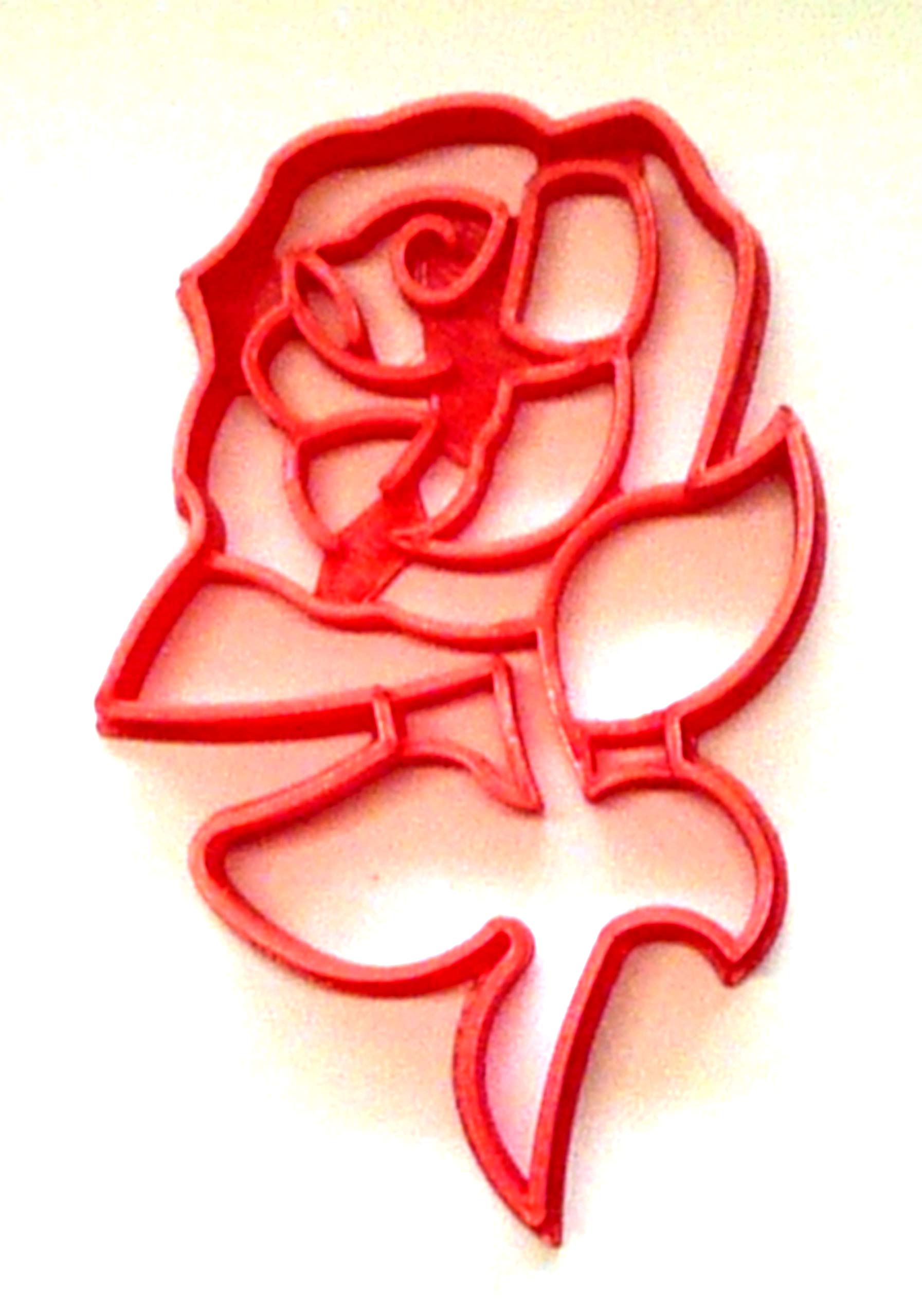 Rose With Stem Pretty Flower Plant Thorn Valentines Day Gift Cookie Cutter Made In Usa Pr2907