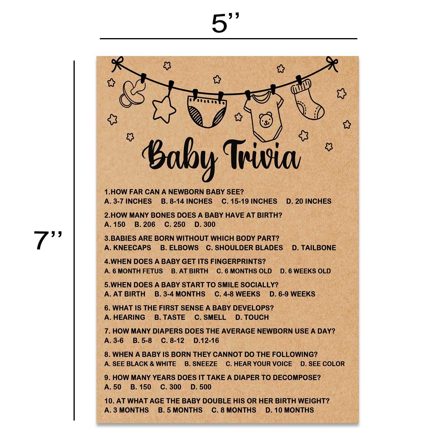 Misaidou Baby Shower Game, Baby Trivia Game Cards, Baby Shower Party Games Supplies & Activities, Party Activities Ideas Supplie