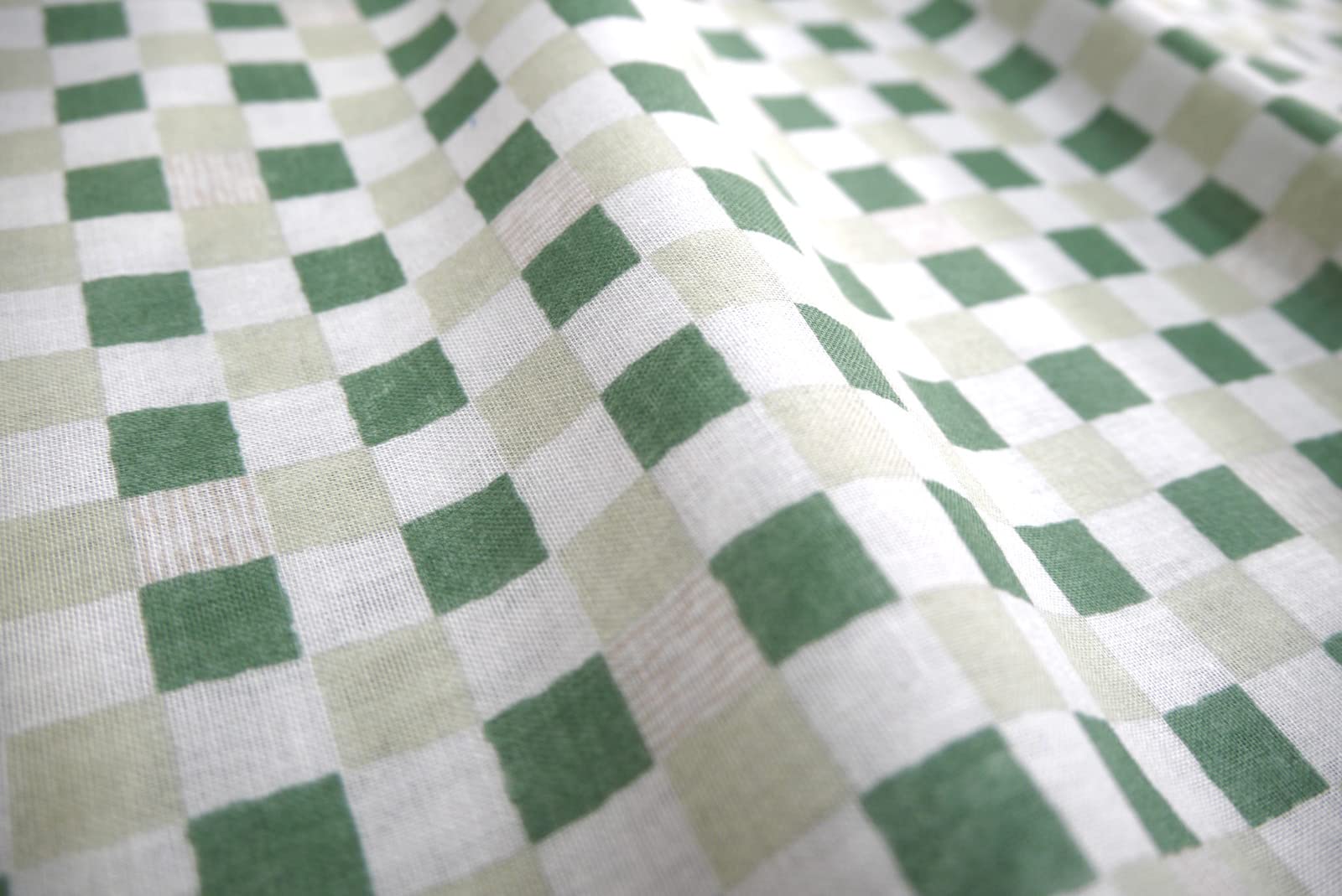 Mikura Double Gauze Tenugui, Japanese Towel, Ichimatsu (Green)