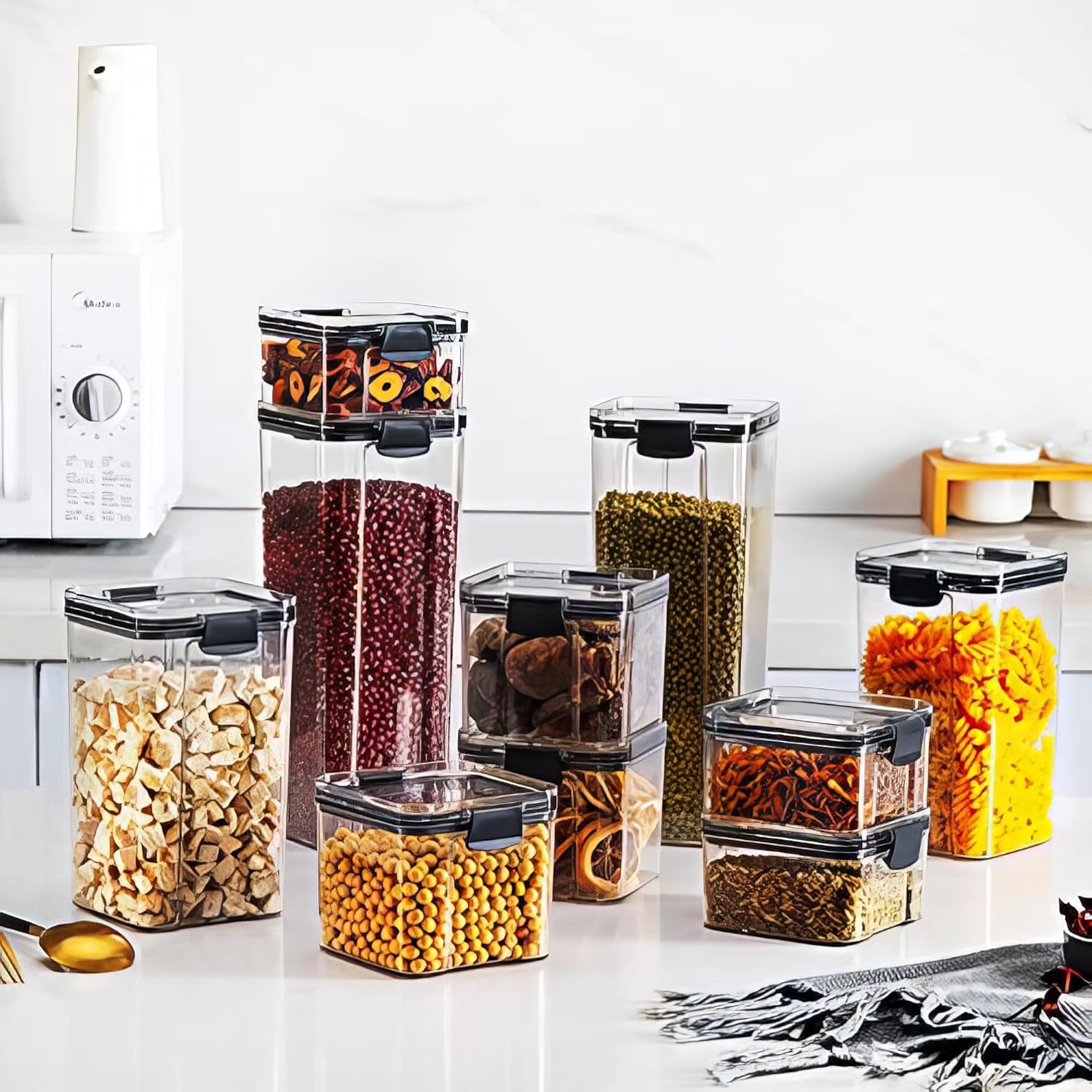 KWER 1700ml Air Tight Container Set For Kitchen Set For Home Kitchen Items Storage Containers Kitchen Storage Containers Set Foo