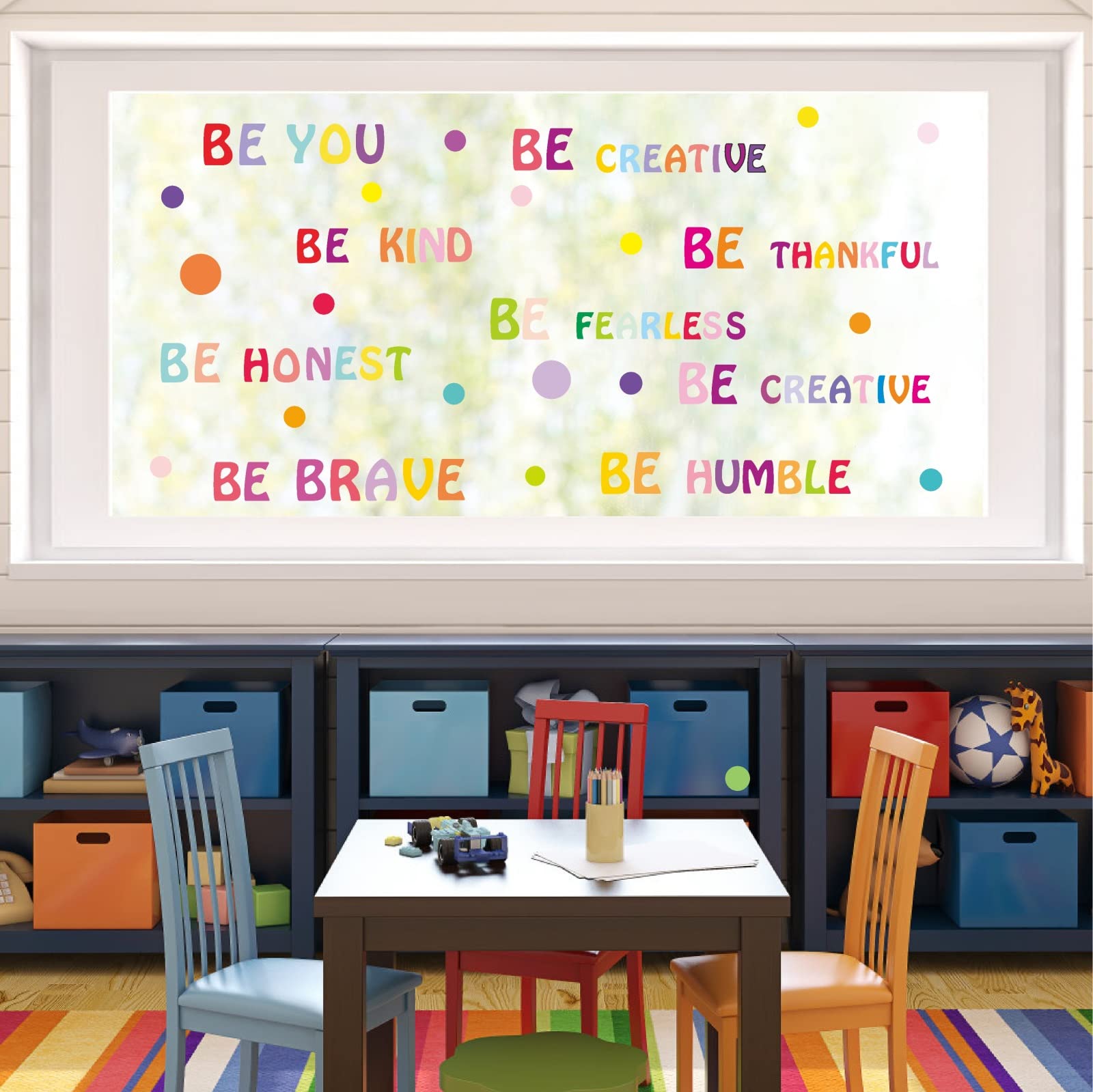 Inspirational Wall Decal Be Kind Wall Decal Be You Quotes Rainbow Motivational Lettering Quote Be Thankful, Be Brave,Be Creative