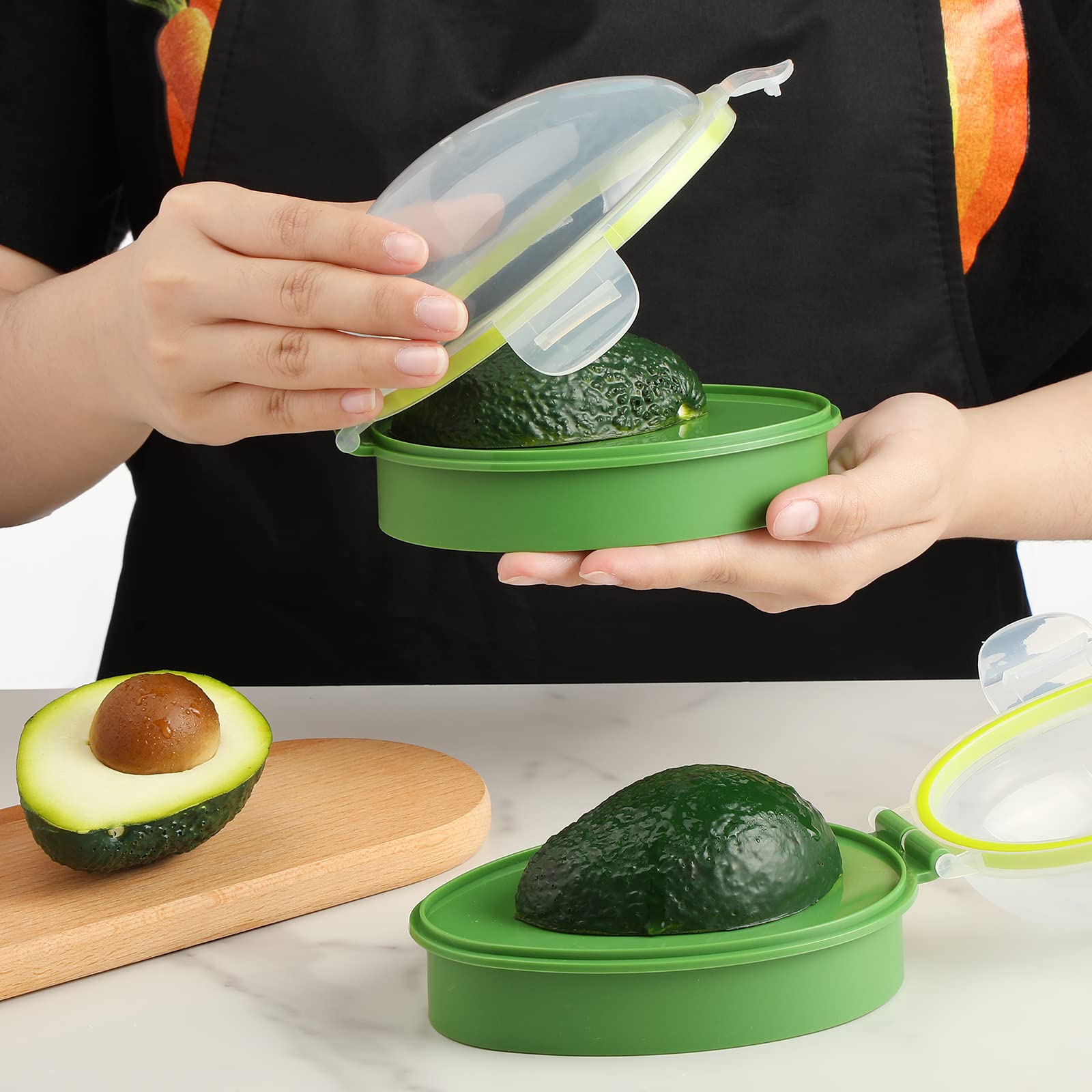 Avocado Keeper 3 Pieces Reusable Avocado Storage Container Individual Avocado Saver Avocado Pod Avocado Cover Avocado Holder Org