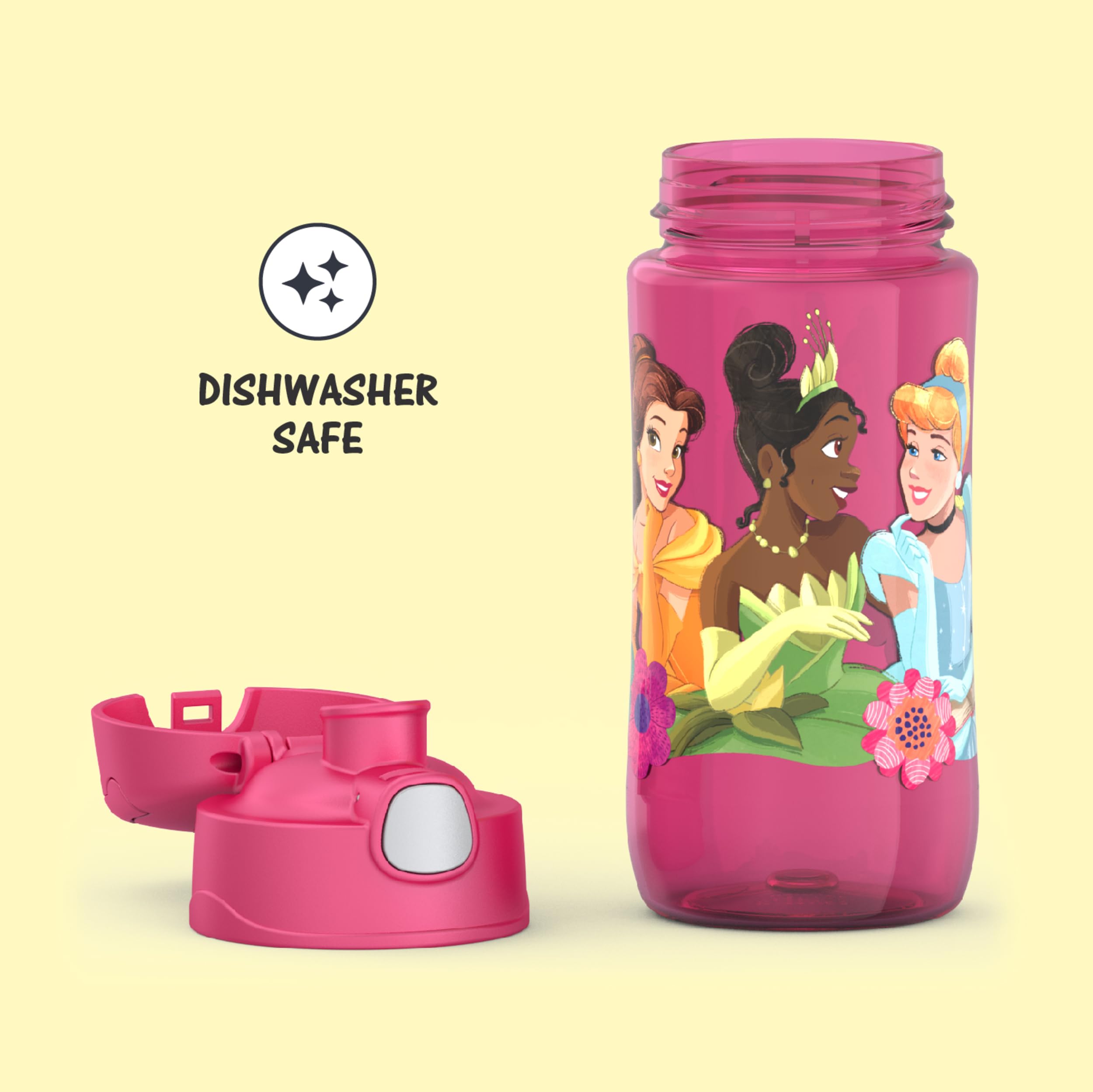 Thermos Funtainer 16 Ounce Plastic Hydration Bottle With Spout, Princess