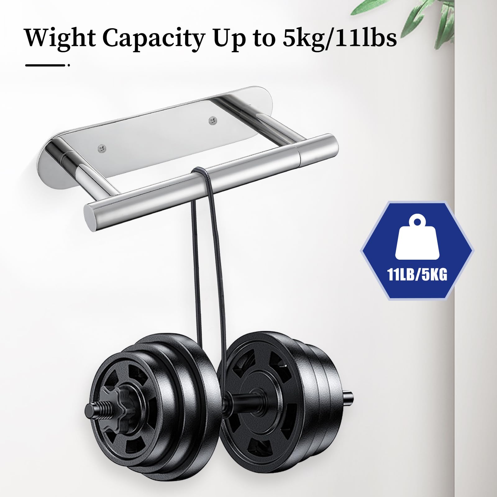 Chrome Toilet Paper Holder, Upgraded Sus304 Stainless Steel Toilet Roll Holder, Modern Double Base Paper Towel Holder Wall Mount