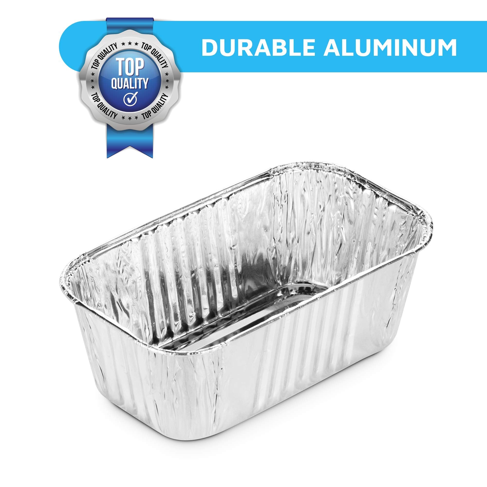 Montopack Aluminum Mini Disposable Loaf Pans | Deep Half Size 6 X 3.5    Extra Thick Foil Bread Containers For Baking, Food Stor
