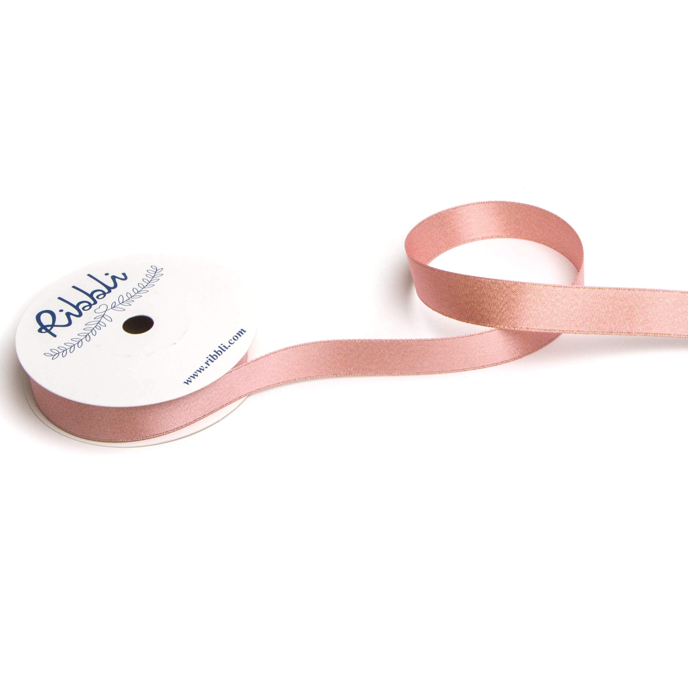 Ribbli Rose Gold Double Faced Purl Ribbon,Luxury Glitter Ribbon,58 Inches X 10 Yards ,Valentine Ribbon,Use For Gift Wrapping,Flo