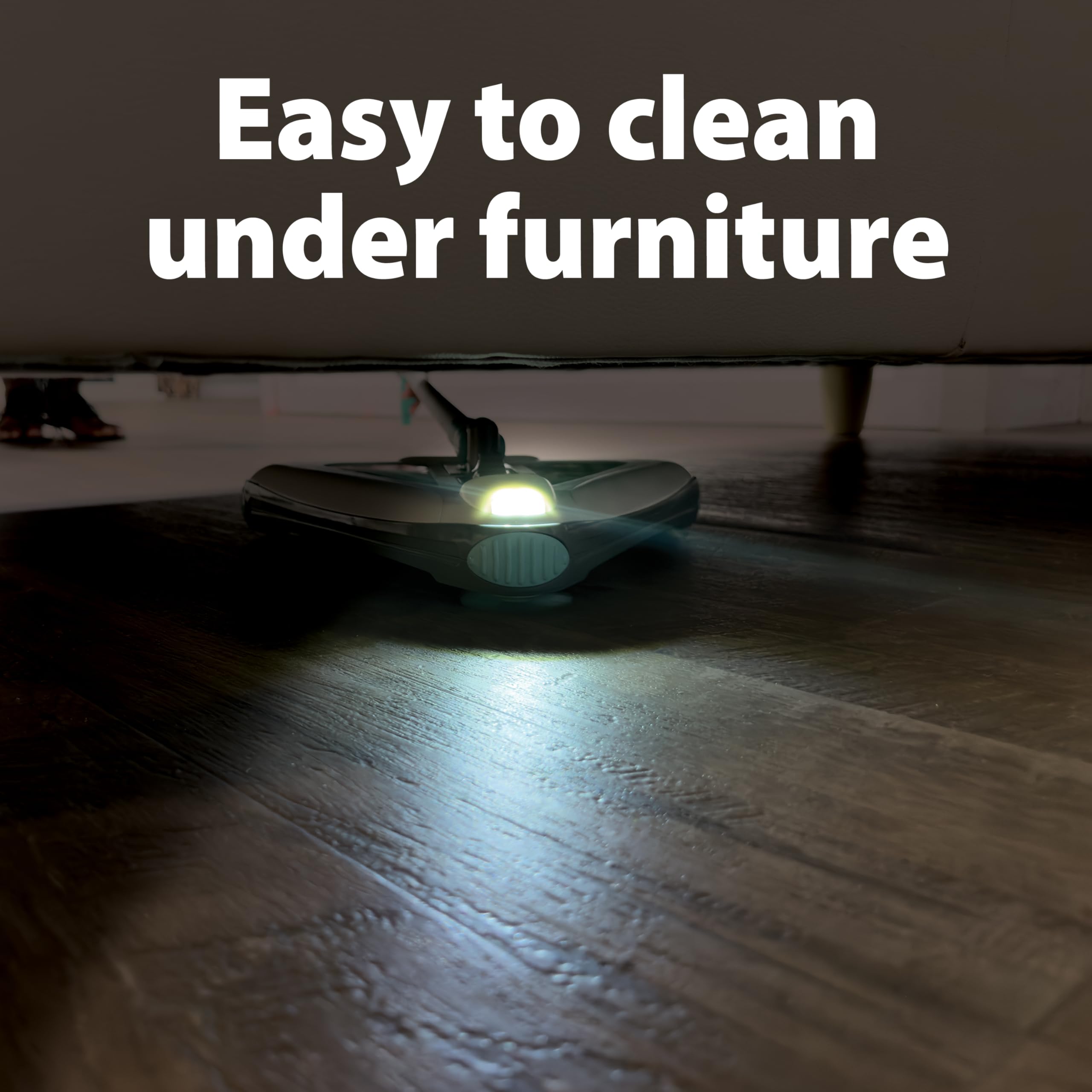 Zippi Sweeper Pro - Lightweight Triangular Sweeper with LED Light for Carpet & Tile, 1 Hr Cleaning Time