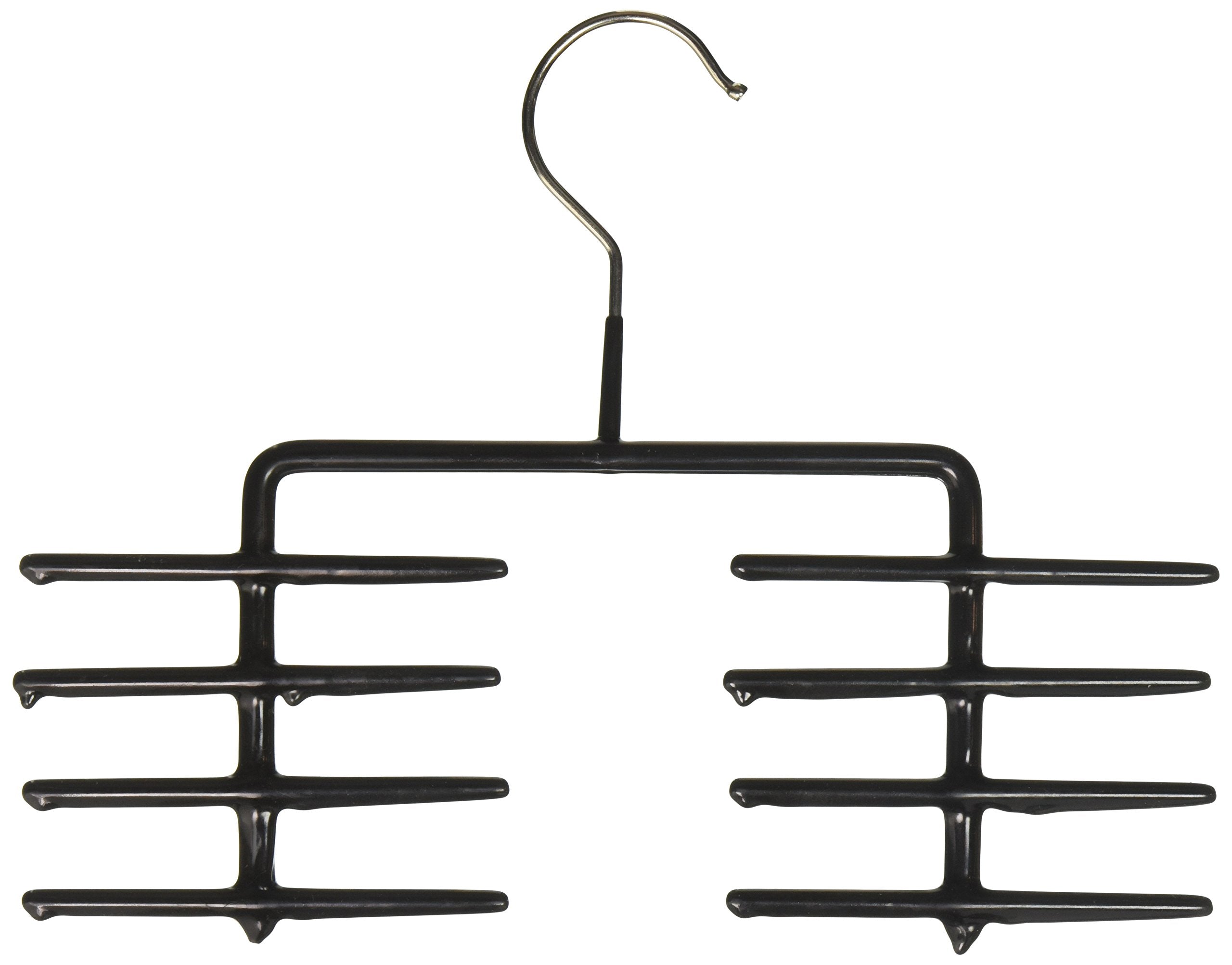 Mawa By Reston Lloyd Non-Slip Space Saving Butler Tie Hanger, Style Kr, Set Of 2, Black