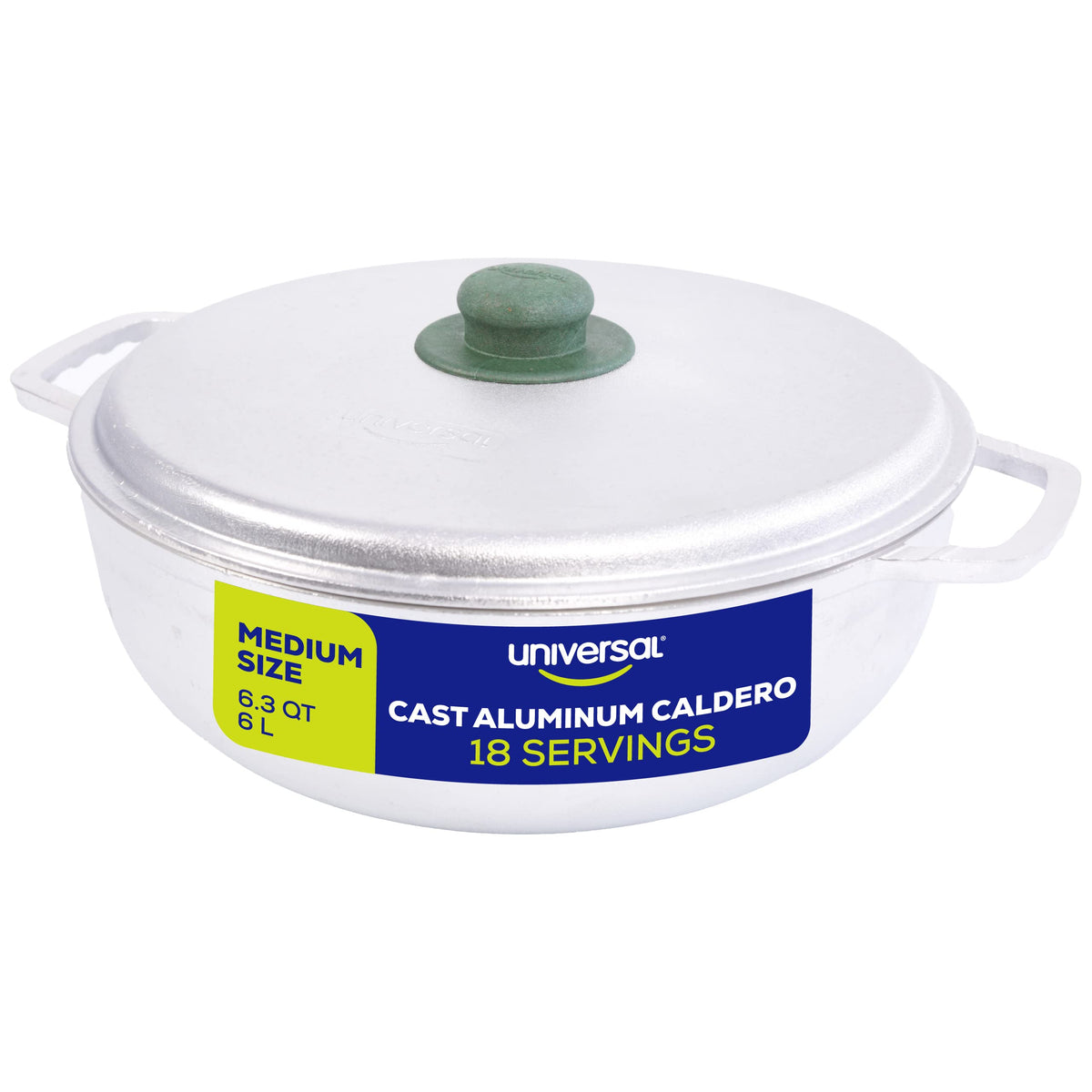 Universal 6.3Qt / 6L Cast Aluminum Caldero Rice Cooker 18 Cups - Even Heat Distribution Deep Fryer For Fast Cooking And Easy Cle