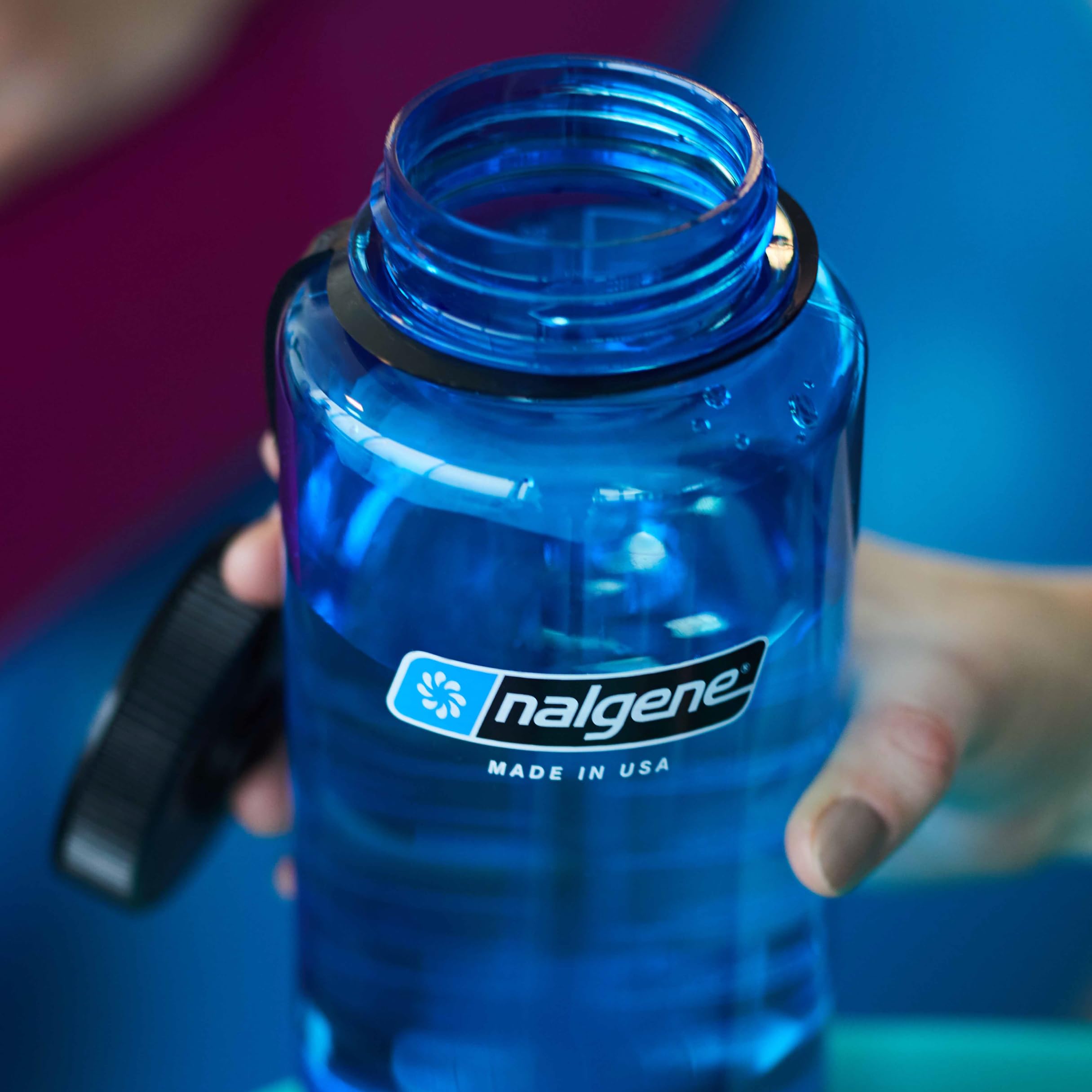 Nalgene Sustain Tritan Bpa-Free Water Bottle Made With Material Derived From 50% Plastic Waste, 32 Oz, Wide Mouth, Slate Blue