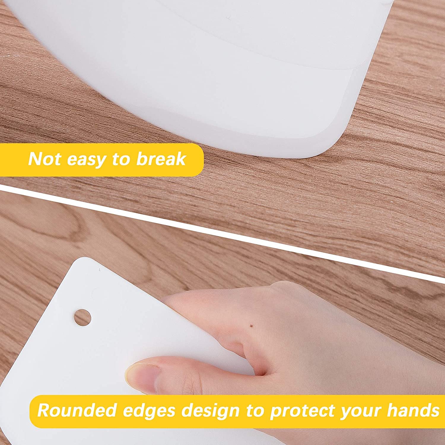 Luter 2Pcs 13.5X9Cm/5.3X3.5 Dough Scraper Plastic Pastry Cutter Bowl Scrapers Dough Bread Cutters For Cake Decorating Baking (Ye