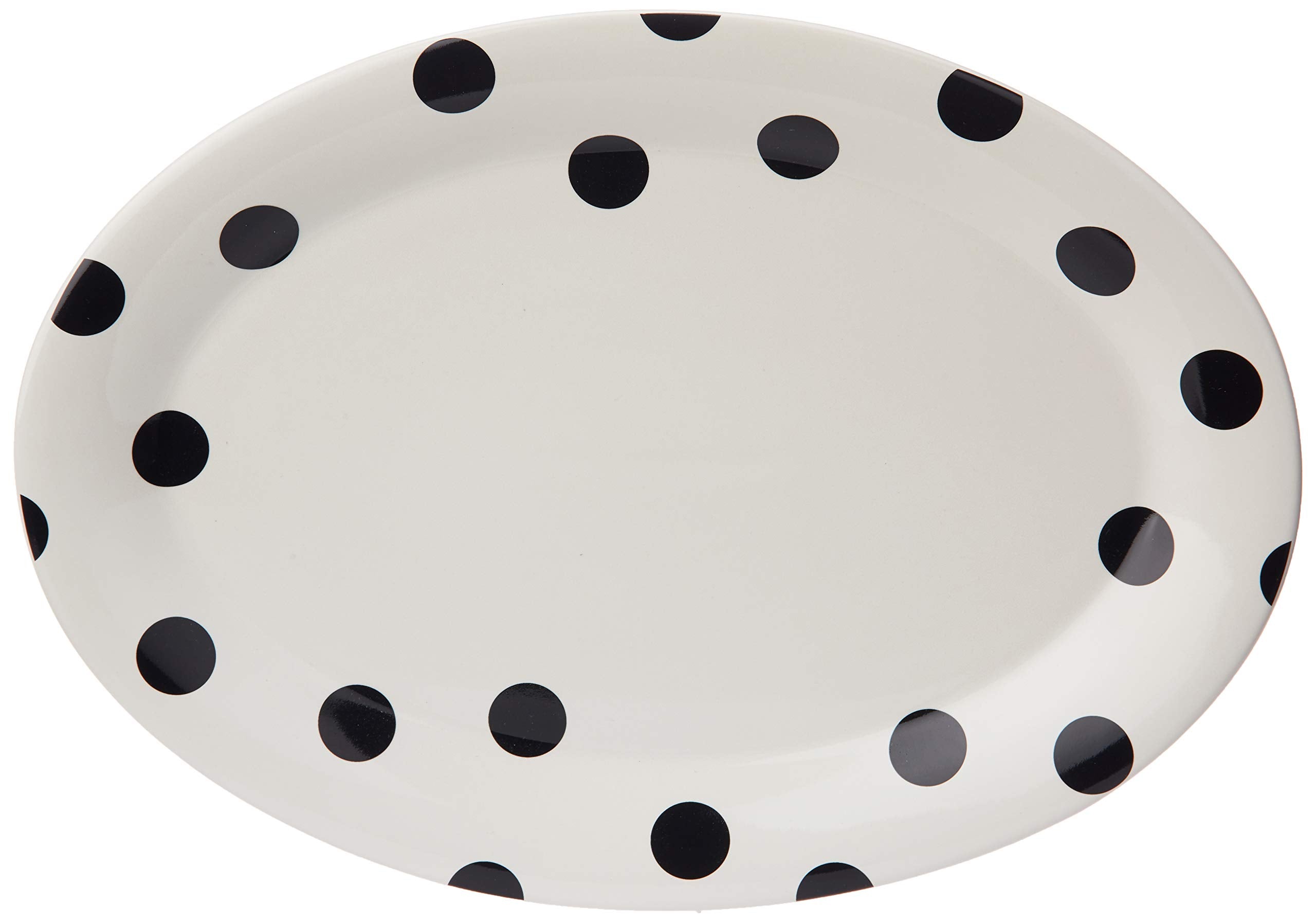Kate Spade New York Deco Dot 14 Oval Serving Platter, 2.95 LB, White