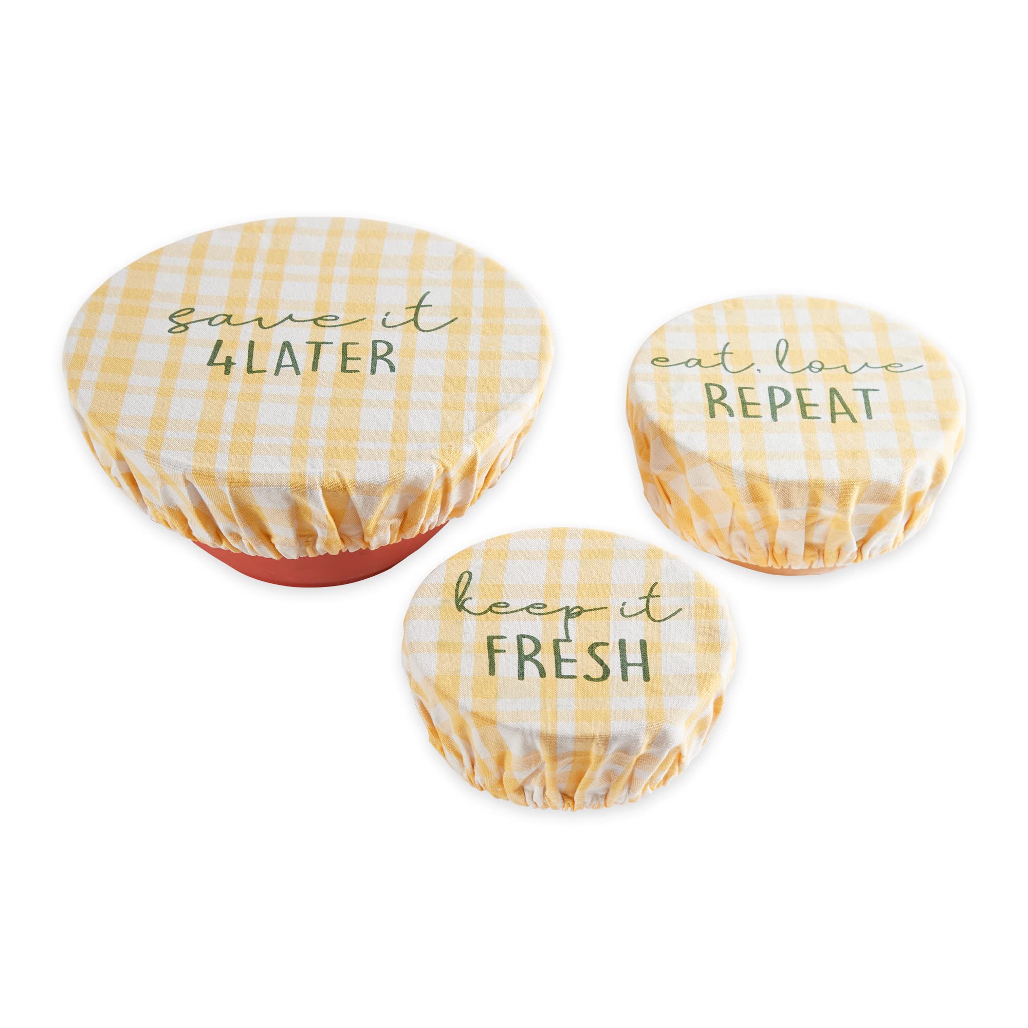 YELLOW KEEP IT FRESH REUSABLE DISH COVER SET/3