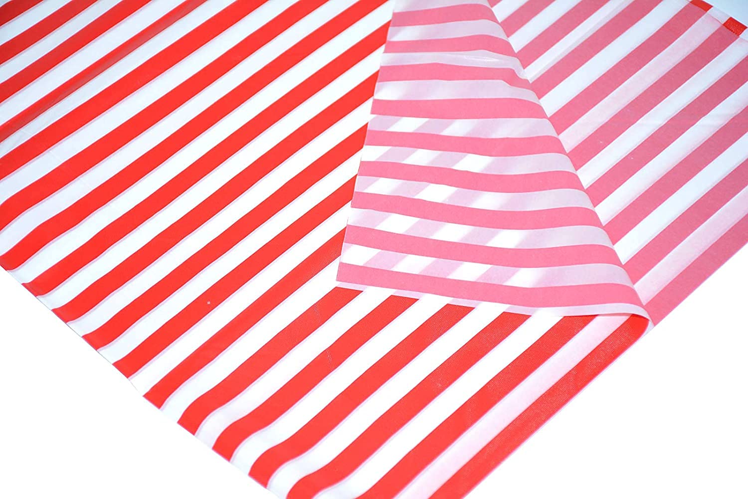 Yansanido Disposable Plastic Picnic Party Tablecloth, 2 Pcs Red White Stripe Plastic Picnic Tablecloth 108 Inch X 54 Inch Rectan