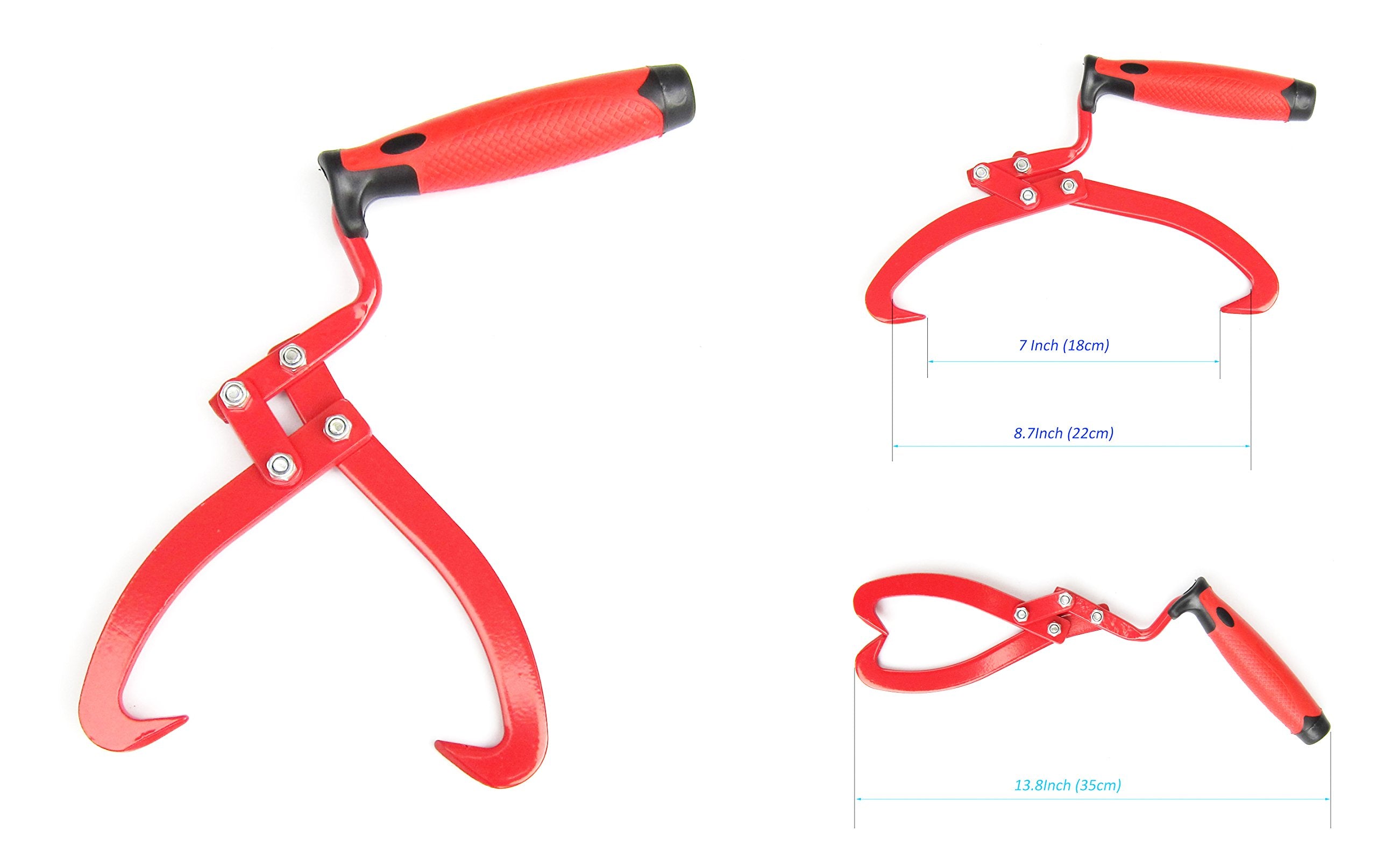 FITOOL 7 Inches (180MM) Log Tongs  Log Carrier  Log Lifting Hook  Timber's Tongs for Lifing Logs  Total Length 13.8 Inches