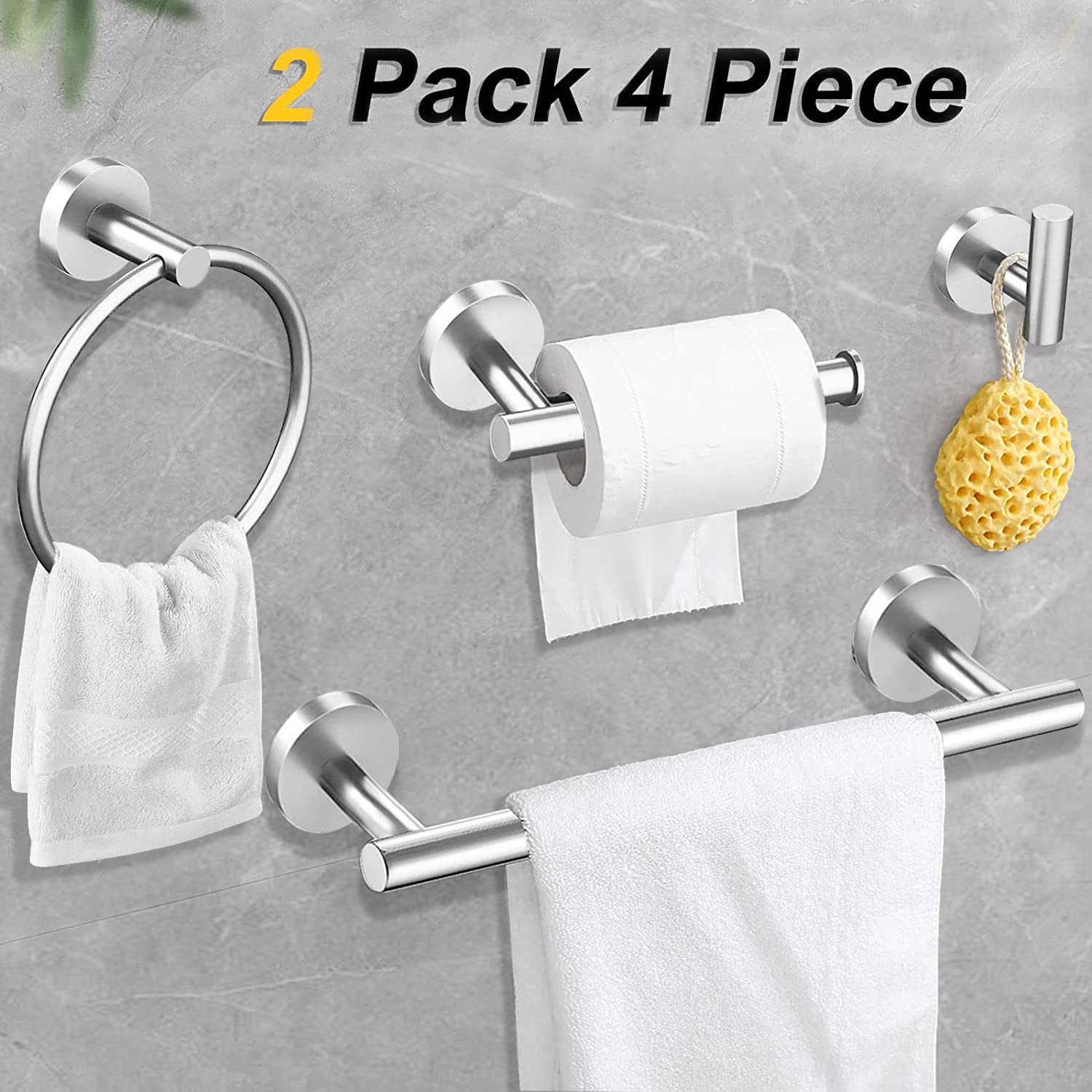 Cilee 10 Piece Brushed Nickel Bathroom Accessories Set  16 inch Brushed Nickel Bathroon Hardware Set Towel Bar Ring Toilet Paper Holder Robe Towel Hook SUS304 Stainless Steel