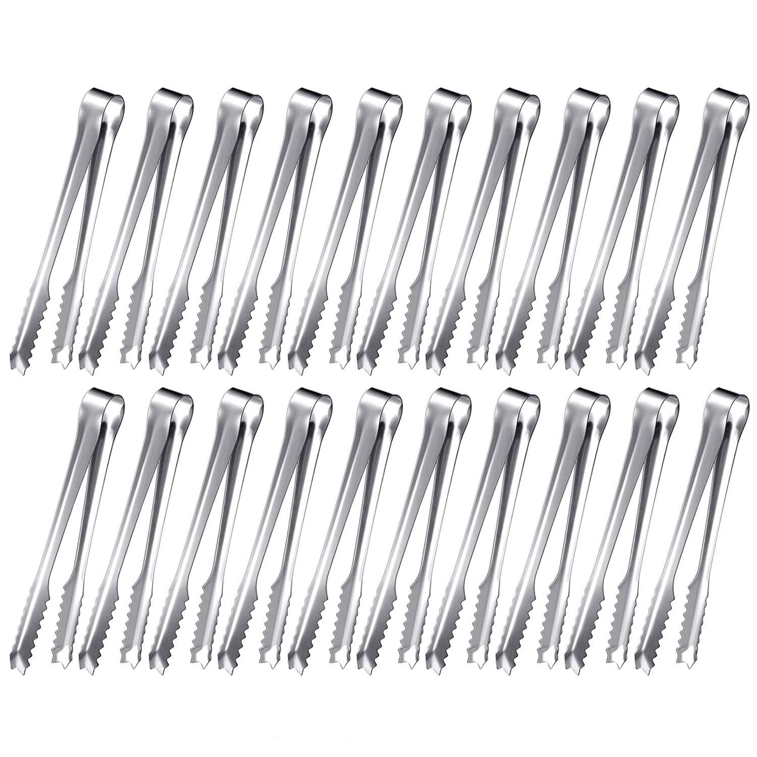 20 Pieces, 6 Inches Mini Stainless Steel Tongs For Serving Snacks, Sugar And Ice, Suitable For Tea, Coffee, Bar And Kitchen