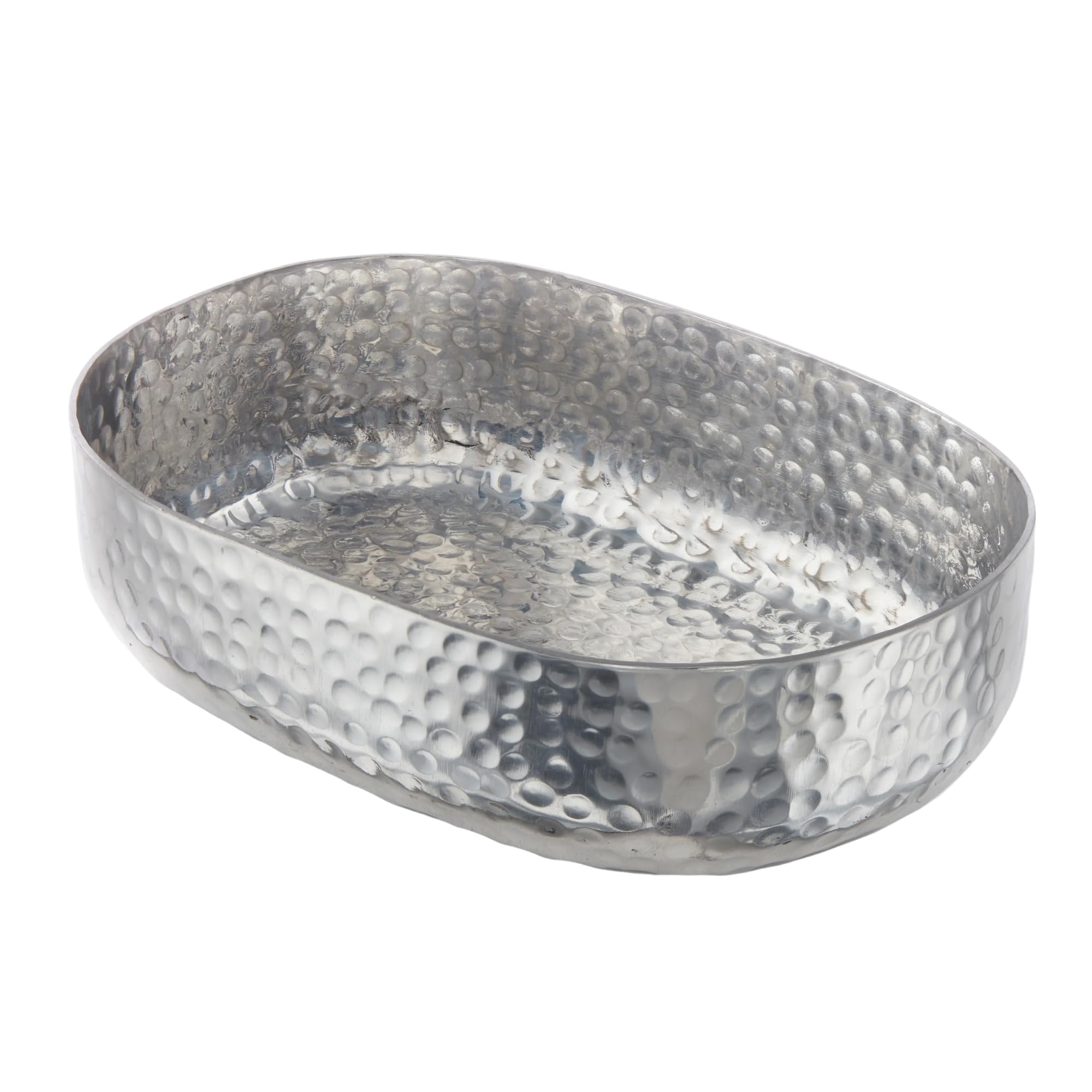 American Metalcraft ABHS69 Hammered Aluminum Entre Basket, Oval, Silver, 48Ounces