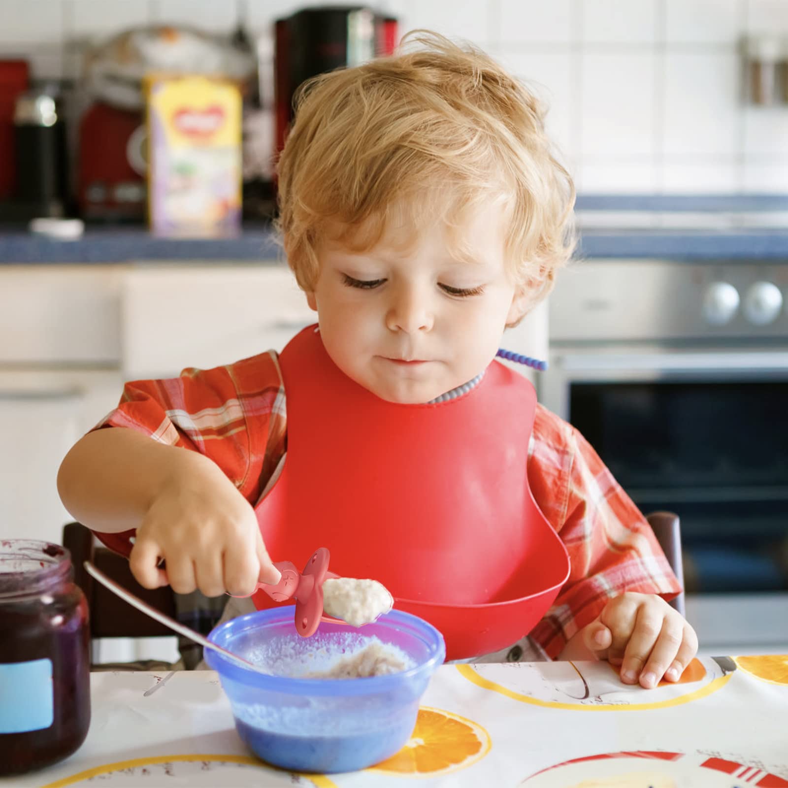 12 Pack Baby Utensils, Silicone Baby Spoons Self Feeding And Baby Forks, Toddler Utensils For Baby Led Weaning, Chewable Utensil