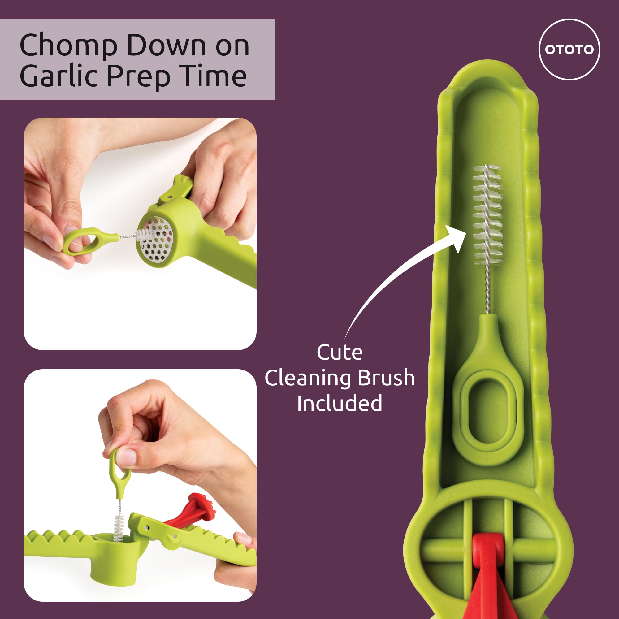 New!!! Garligator Garlic Press By Ototo - Garlic Mincer Tool - Funny Gifts - Alligator Garlic Press - Garlic Crusher Press With