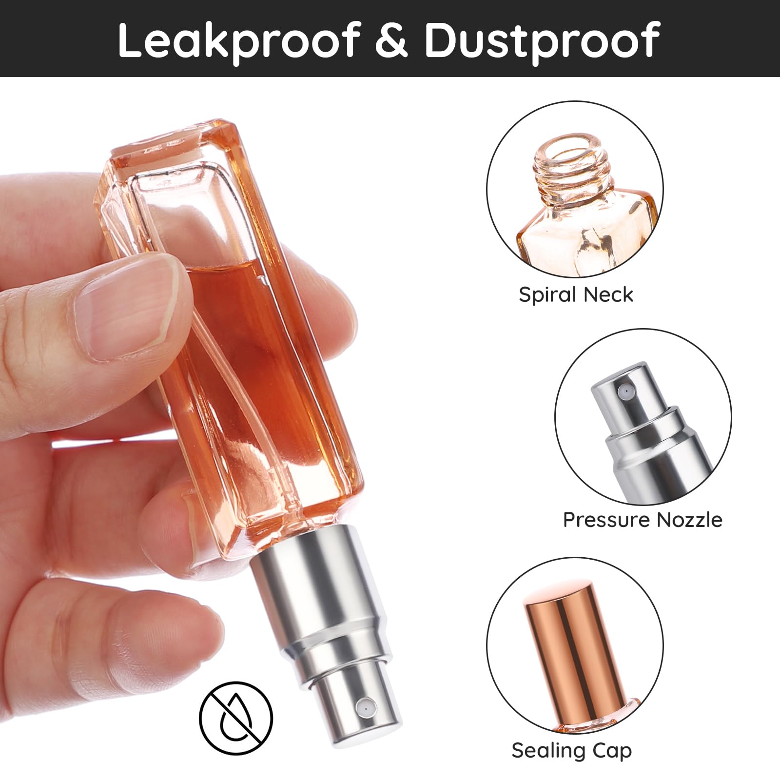 Segbeauty Travel Perfume Atomizer Refillable, 10 Packs Empty Perfume Spray Bottles, 10Ml Mini Pocket Travel Cologne Sprayer Fine