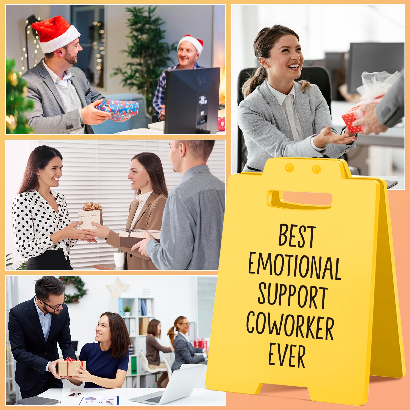 Best Emotional Support Coworker Ever Desk Sign-Funny Gifts for Coworkers, Friends, or Team Members| Cute Office Decor | Co Worke