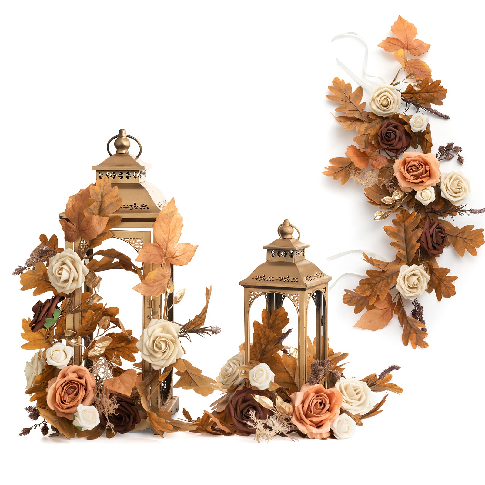 Lings Moment 2ft Handcrafted Flower Garland,Rose Flower Garland Floral Arrangements for Wedding Table Centerpieces/Floral Table